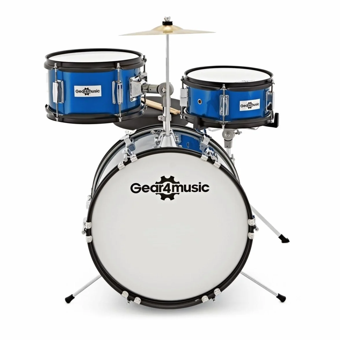 Kit de batería infantil acústica de 3 piezas para niños de 5 a 10 años con platillo Bass Tom de Snare Gear4music