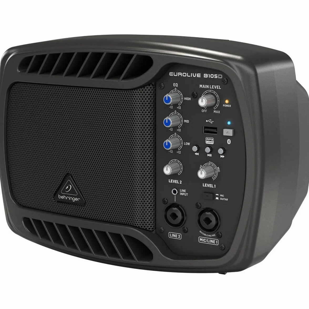 Behringer B105D Altavoz PA/Monitor ultracompacto de 50 vatios con Reproductor de MP3 y transmisión de Audio Bluetooth