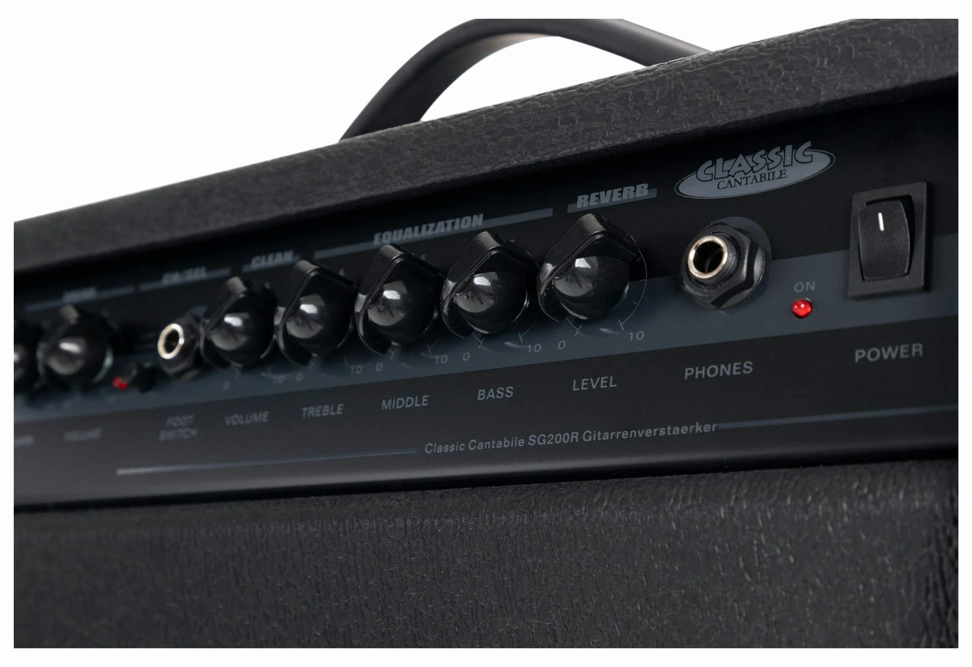 Combo de Guitarra Classic Cantabile SG200R - Amplificador de 20 vatios (RMS) - Altavoz de 8" - 2 Canales (Clean y Overdrive) - Reverberación de muelles Ajustable