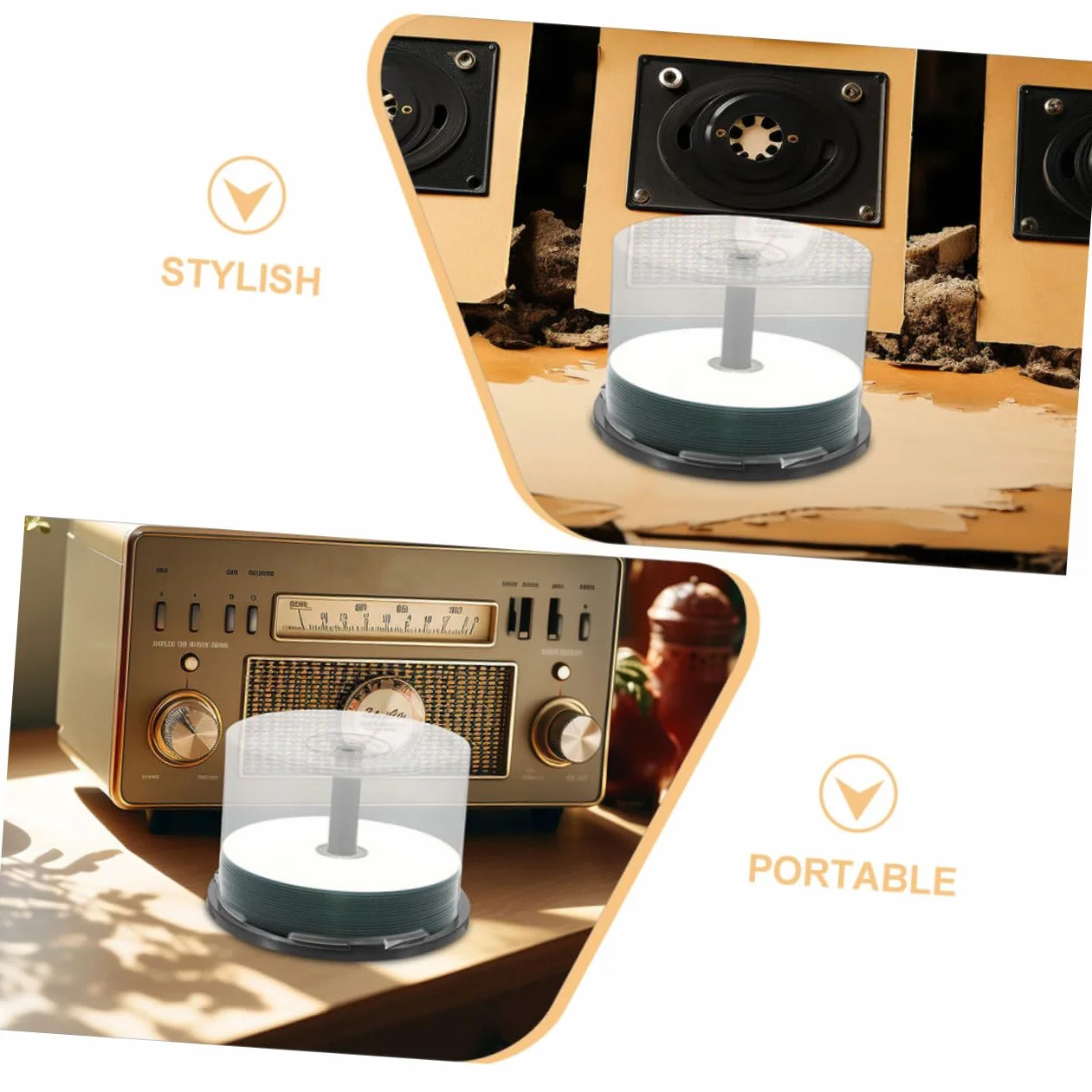 BESTOYARD Organizador De Cds y Dvds Compacto 3 Piezas Para 50 Discos, Caja De Almacenamiento De Plástico Transparente, Diseño Apilable y Portátil Para Uso Coche y Hogar