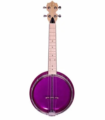 Banjolele Bones BB400P 4 cuerdas Púrpura,Tamaño concierto 382mm, parche y aro de plástico