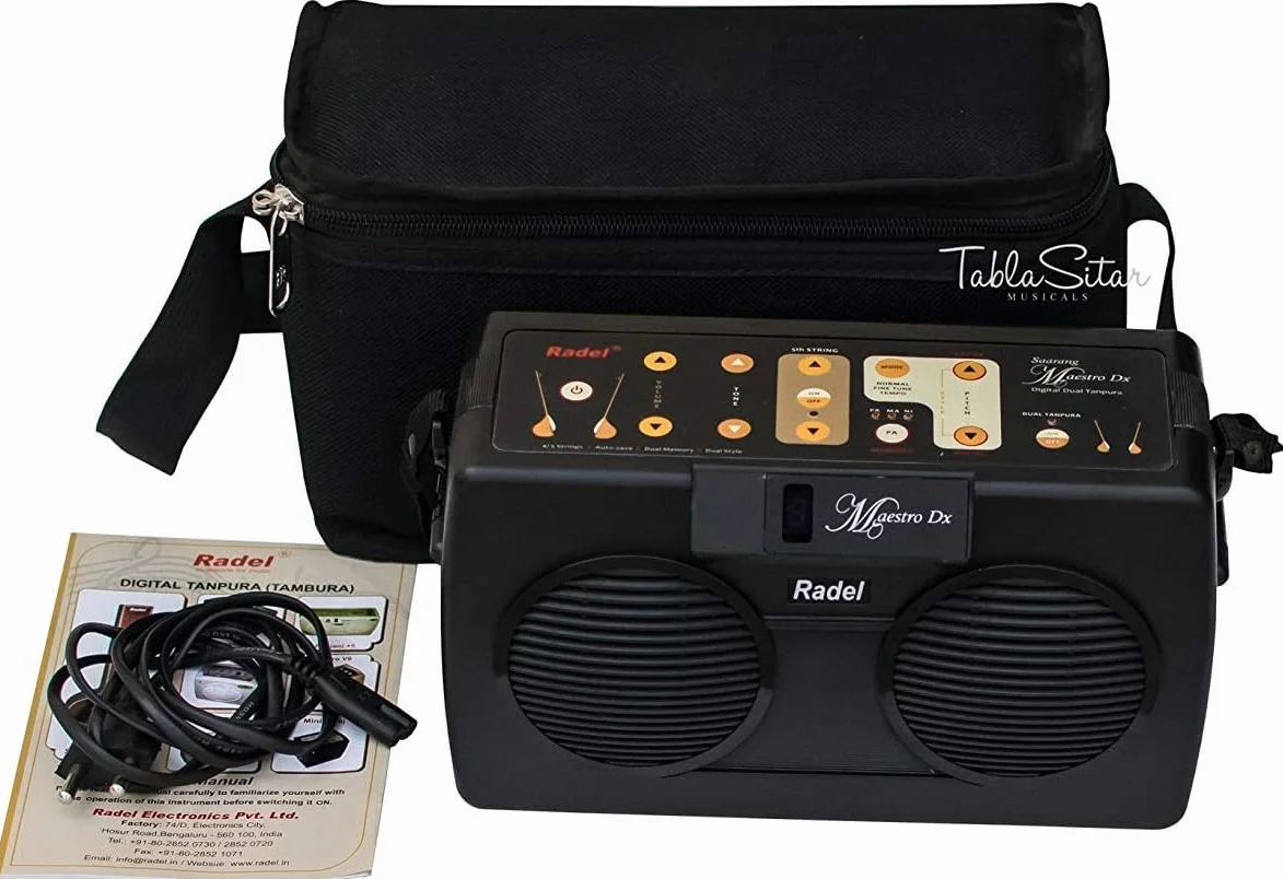 Radel at Maestro DX Electronic Tanpura Shruti Box (negro) Electronic Tanpura - RADEL Saarang Maestro Dx Electronic Tanpura - Tambura, Caja digital Tanpura, Tanpura Sampler,