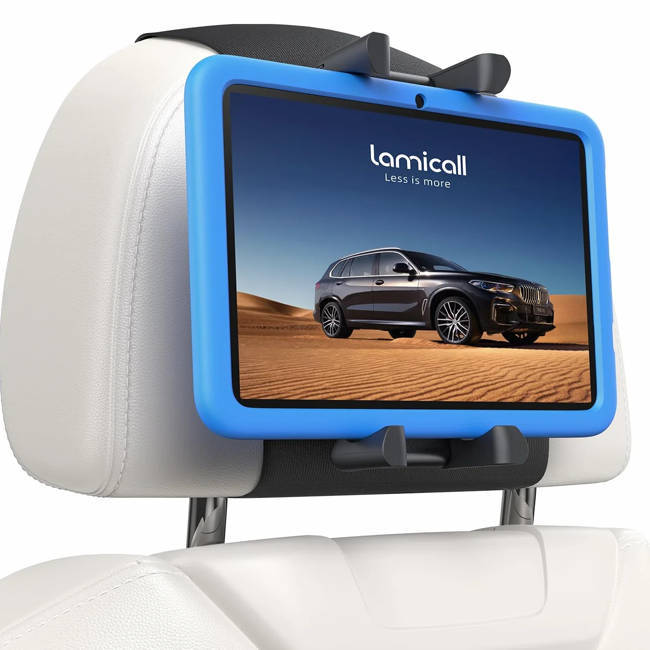 Lamicall Soporte Tablet Reposacabezas Coche Clip Silicona Ancho Plegable 360° Rotación Tira Mágica Elástica para iPad Switch 6,1-13"