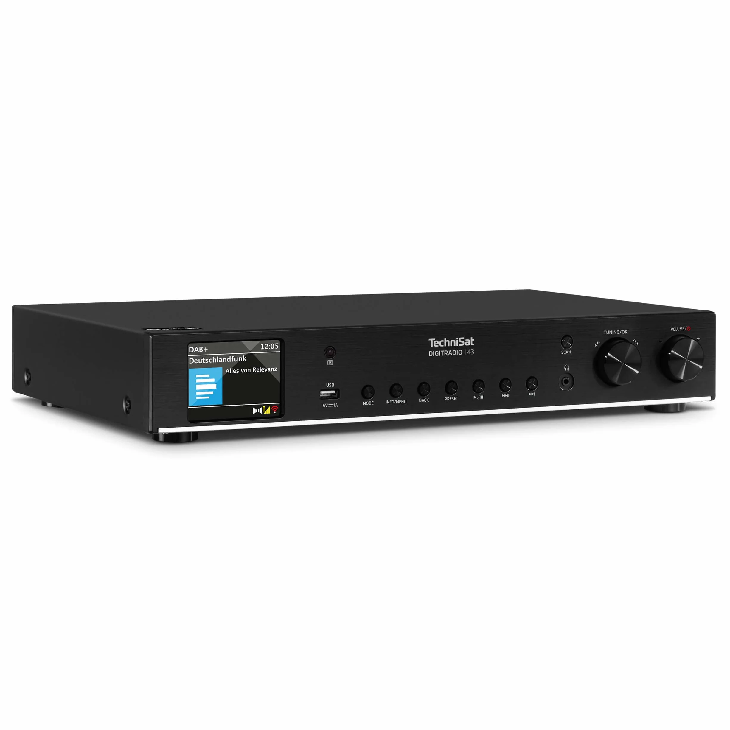 TechniSat DIGITRADIO 143 (V3) - Sintonizador HiFi de Radio por Internet (Radio Digital Dab+, transmisión de Audio Bluetooth, Spotify Connect, Antena de Lanzamiento, Control Remoto, Ancho de 43,5 cm)