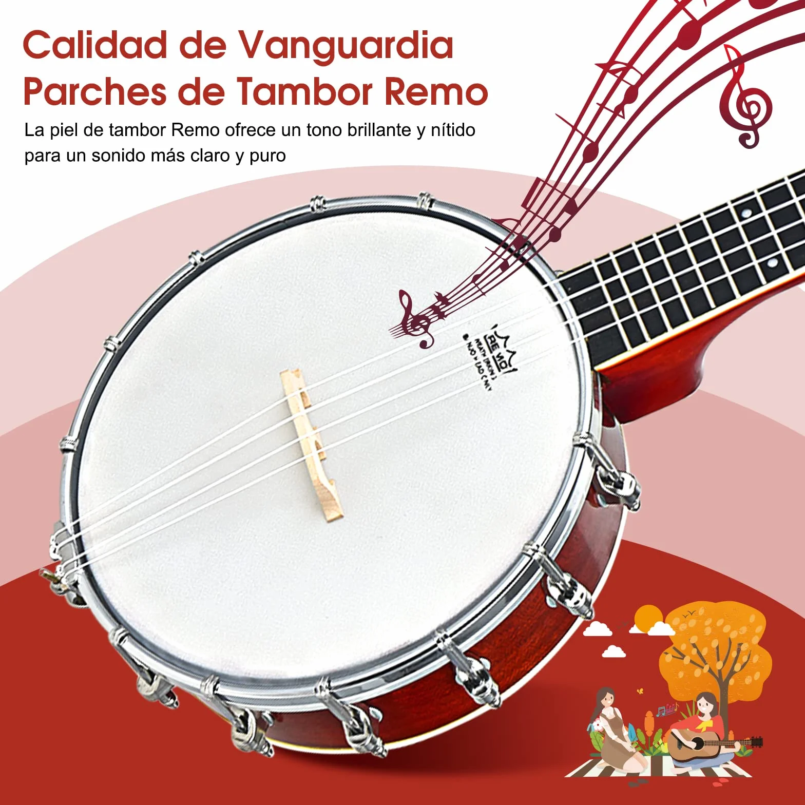 COSTWAY Banjo de 4 Cuerdas, Banjo/Ukelele de Concierto de 62,5 cm con Parte Posterior Sólida y Bolsa de Transporte, Revestimiento Brillante, Kit de Banjo de Viaje para Niños y Adultos