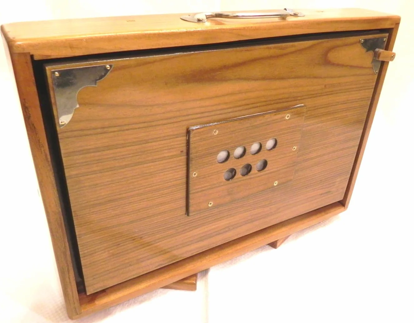 Caja Shruti, madera de pino, mediana C, latón, 38,1 x 25,4 x 7,62 cm, bolsa, C-to-C, Tuned 440, instrumento Surpeti para yoga, kirtan, voces