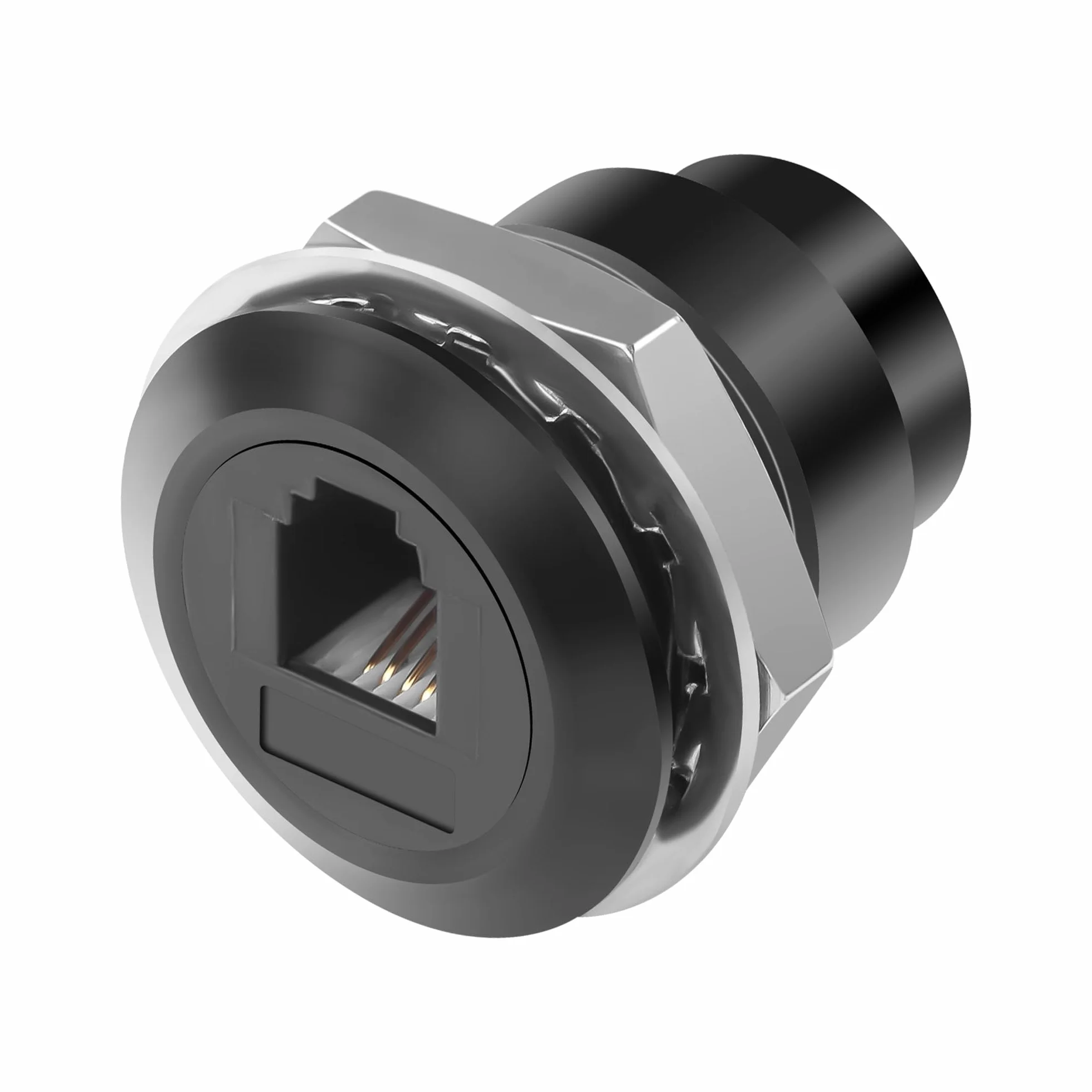 Adaptador RJ9 hembra a hembra 4P4C para cable telefónico montaje fijo Bulkhead Mount conector extensor 7,5 mm estrecho