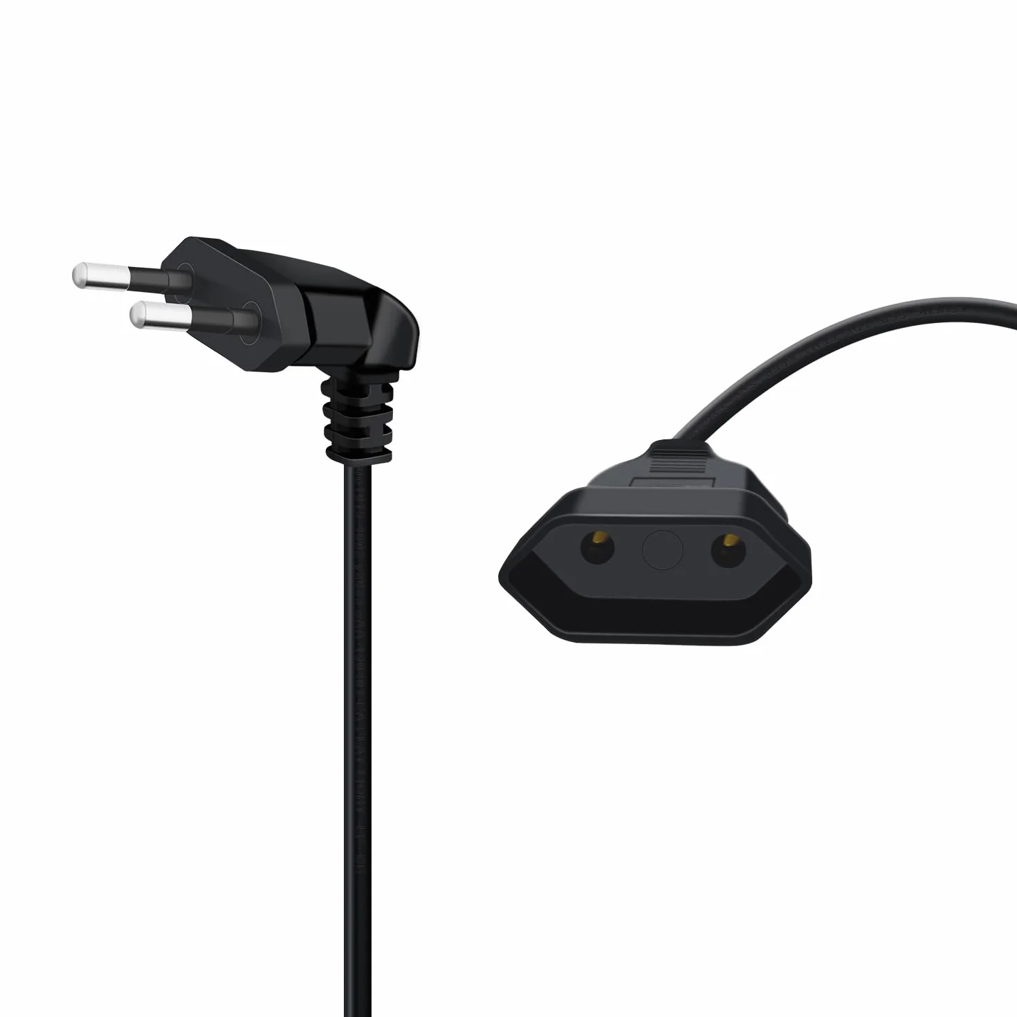Cable Alargador Europeo 2,5A 250V Enchufe 90° Corto 0.3m