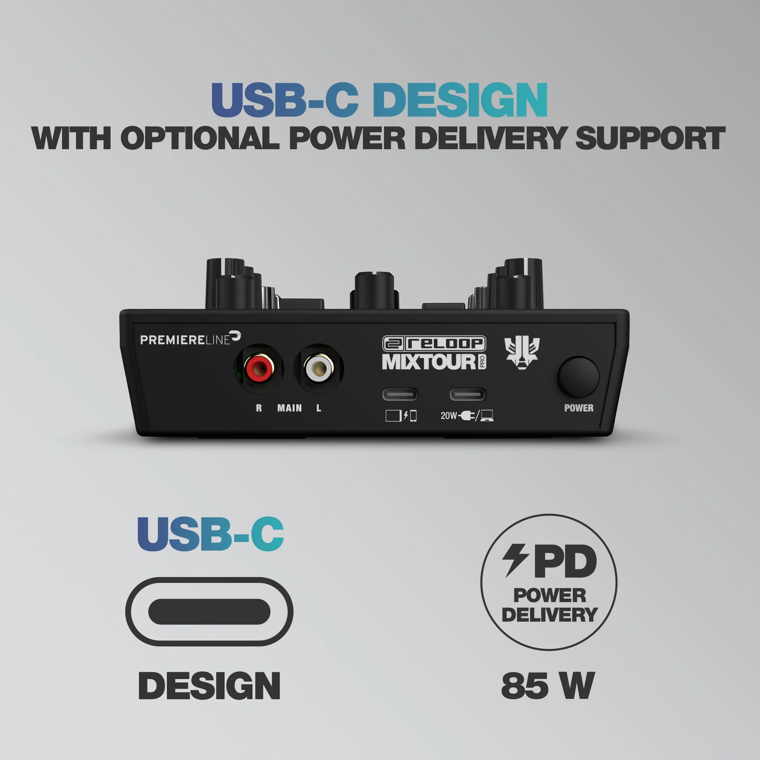 Reloop Mixtour Pro - Controlador de DJ ultraportátil todo en uno de 4 decks para Algoriddim djay Pro