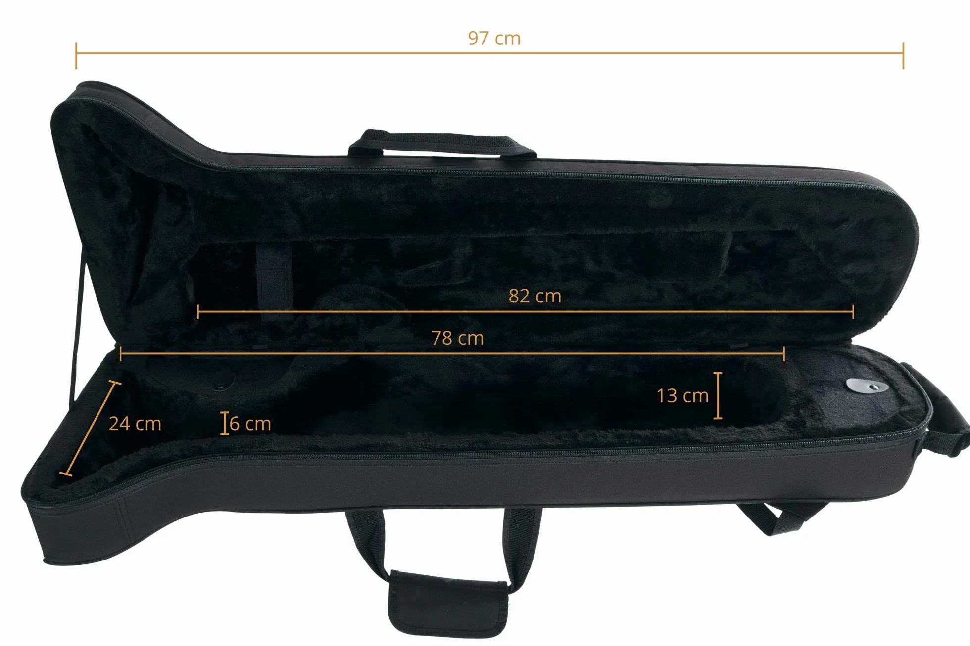 Classic Cantabile Bolsa para trombón - Práctico bolsa acolchado con correas, mochila impermeable resistente al desgarro - ligero estuche para todos trombones comunes - Bolsa exterior para accesorios