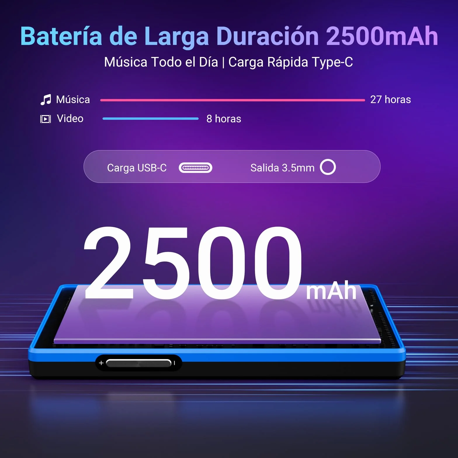 MECHEN 160GB Reproductor MP3 Spotify, 5,0 Pulgadas Android MP4 con Bluetooth y WiFi, Control Parental, Radio FM, Compatible con Amazon Music Deezer Audible (X52)
