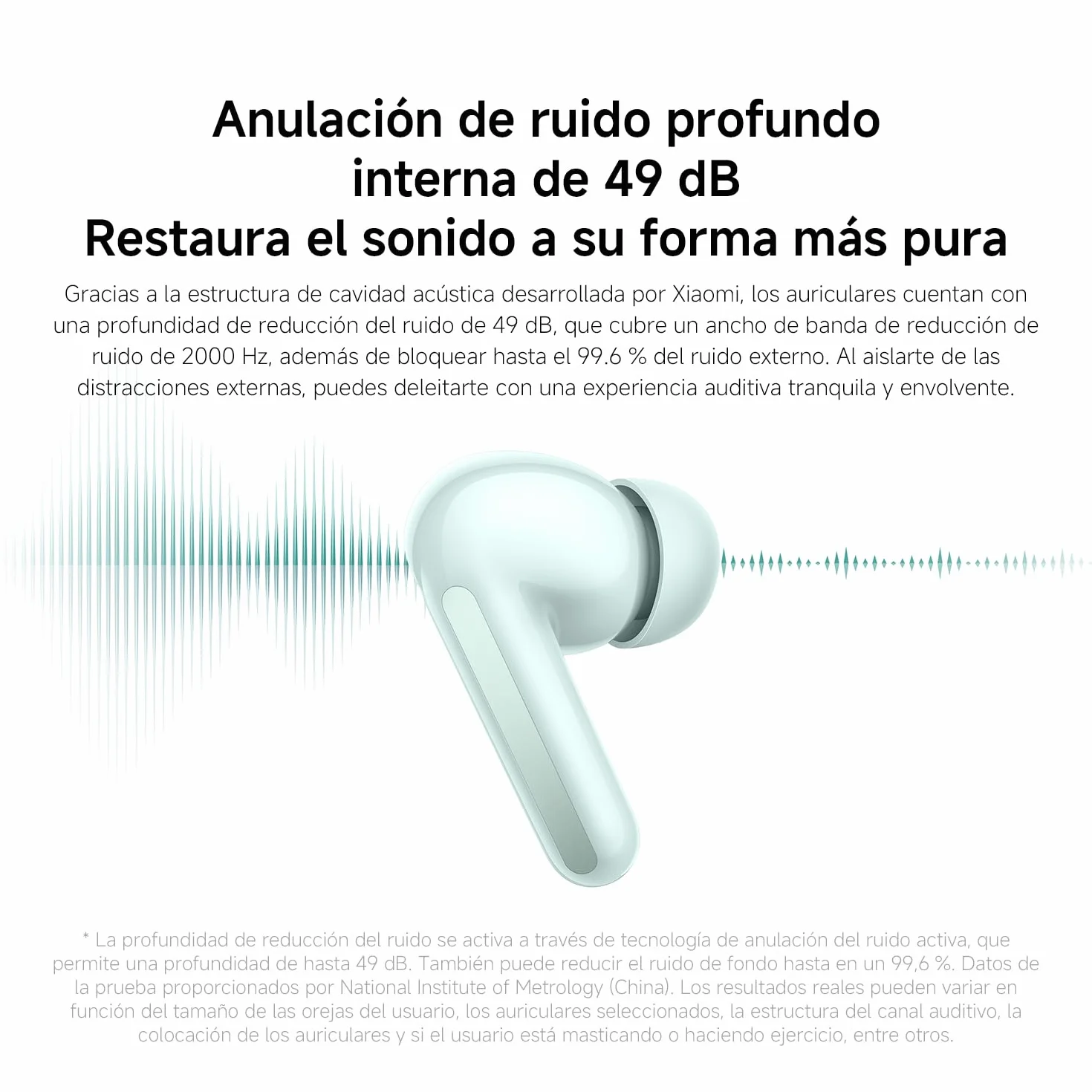 XIAOMI Redmi Buds 6 Auriculares inalámbricos Cancelación de Ruido 10 Horas Autonomía 42 Horas Estuche Carga Bluetooth Negro