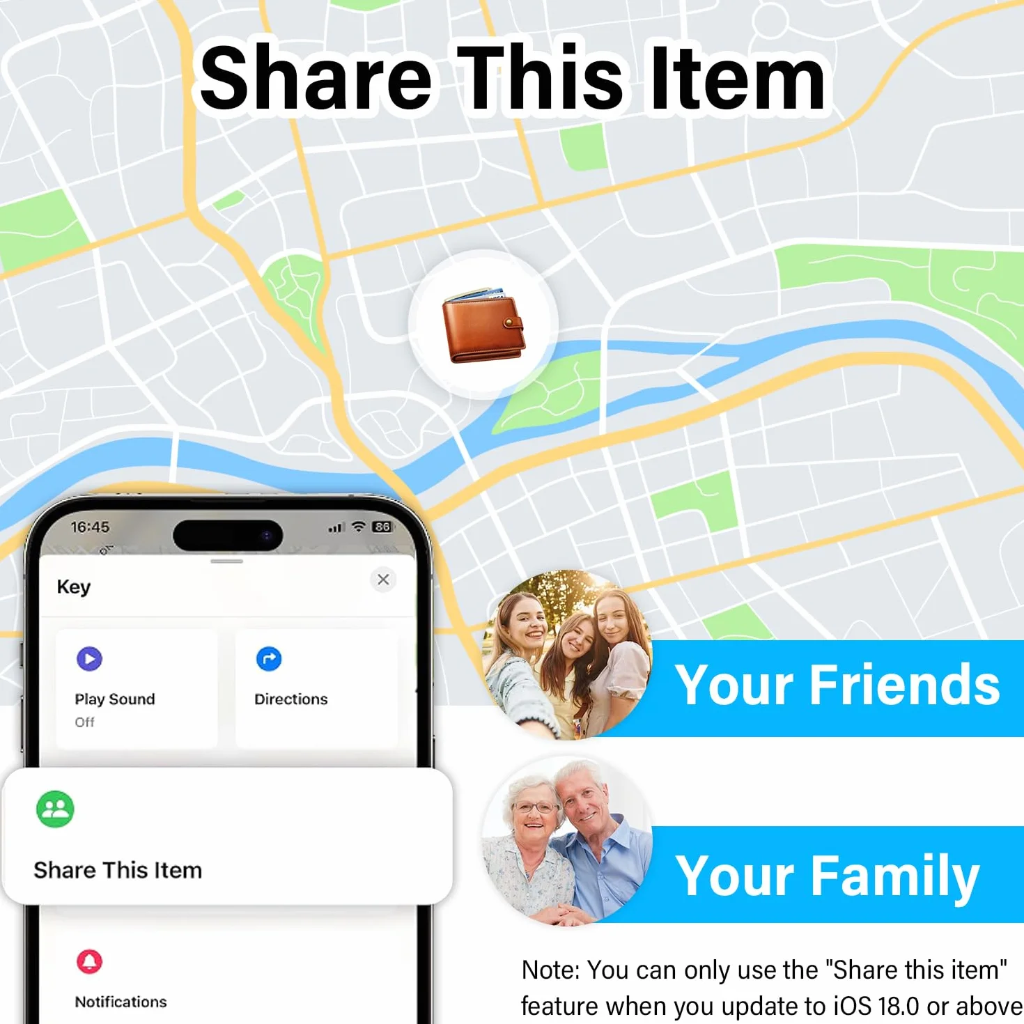 Smart Air Tracker Tag 4 Pack, Localizador Llaves Bluetooth Funciona con Apple Buscar(Sólo iOS), Buscador de Llaves, Billetera y Equipaje, Batería Reemplazable