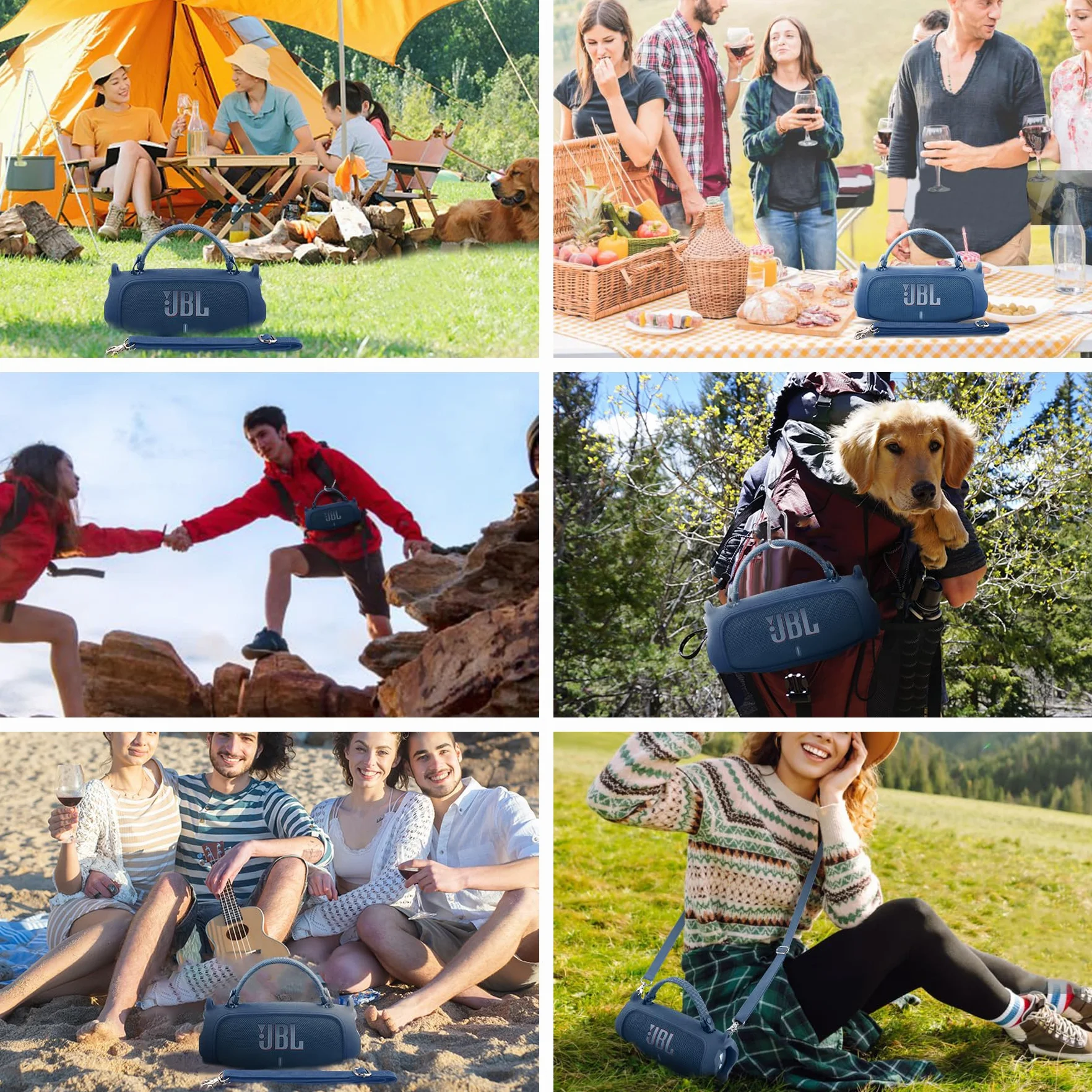 co2CREA Funda Protectora de Silicona Compatible para JBl Charge 6 Altavoz Bluetooth portátil inalámbrico（Funda Solo,Case Only）