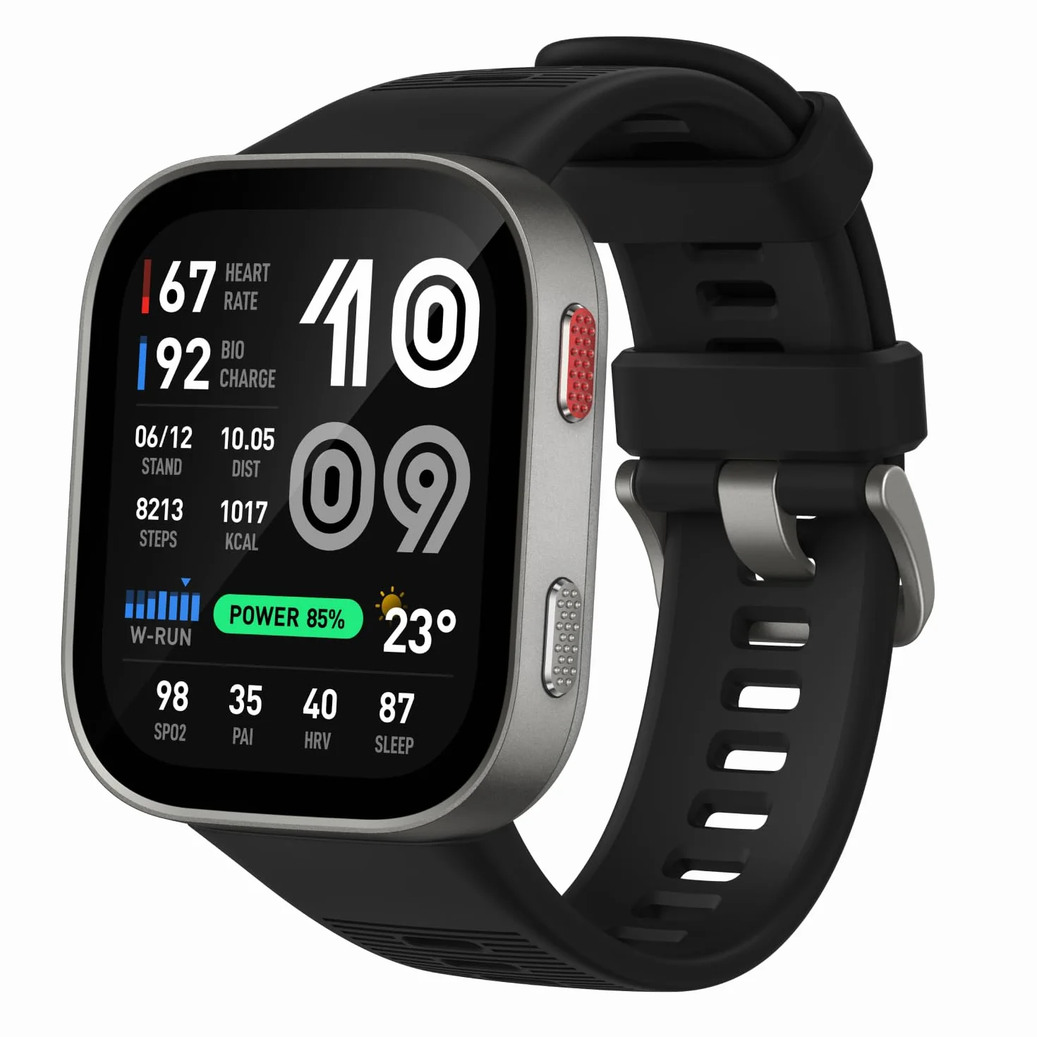 Amazfit Bip MAX 50 mm Smartwatch Reloj Inteligente, Pantalla AMOLED 2,07", hasta 20 Días, GPS & Mapas, 4 GB Almacenamiento, Entrenamiento Híbrido, 150+ Deportes, Modo HYROX, para Android y iPhone