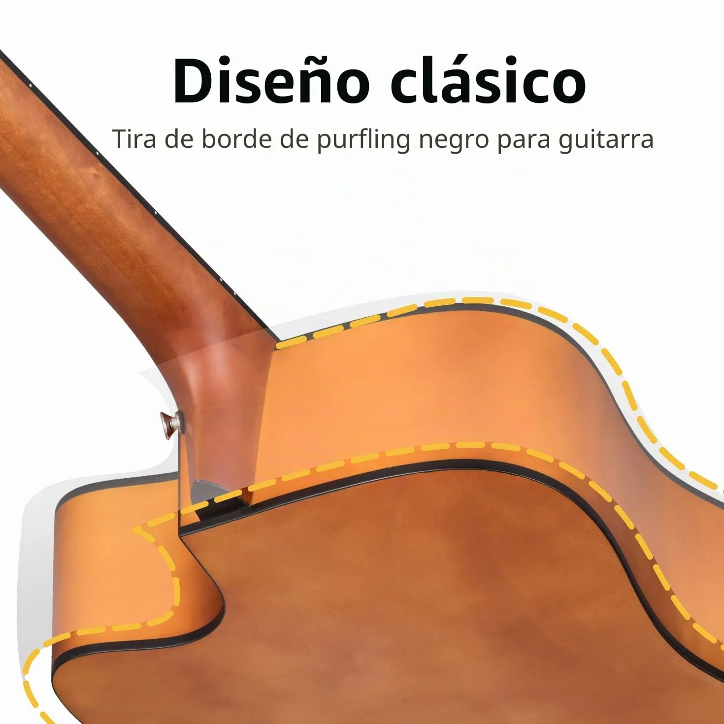 Donner Guitarra Acústica 4/4 para Adulto Principiantes Guitarra Kit Cutaway 41 Pulgadas Dreadnought con con Afindar Cuerdas Capo Natural