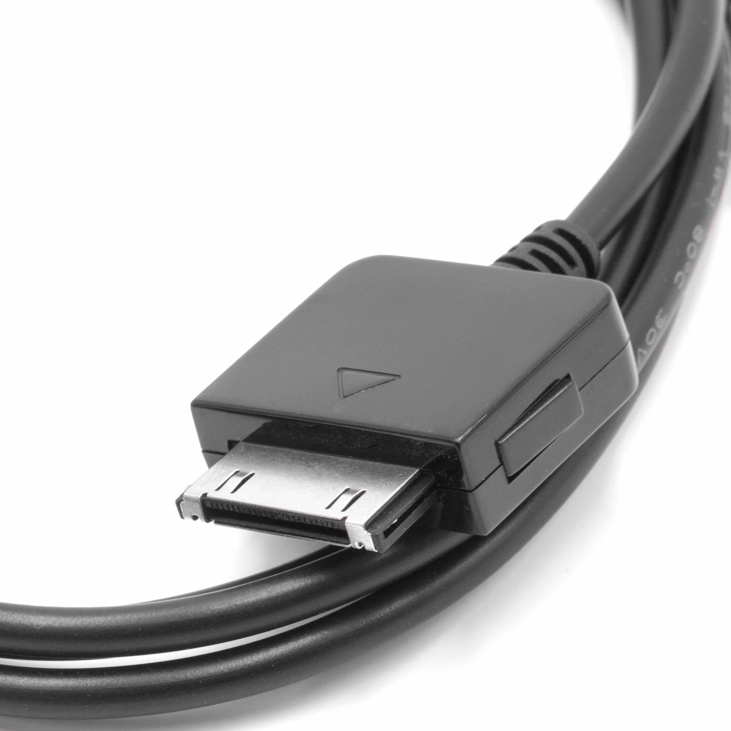 vhbw Cable de datos USB cable de carga compatible con Microsoft Zune 16GB, 120GB, 2.ª generación, 30GB, 1.ª generación reproductor MP3 - negro, 100 cm
