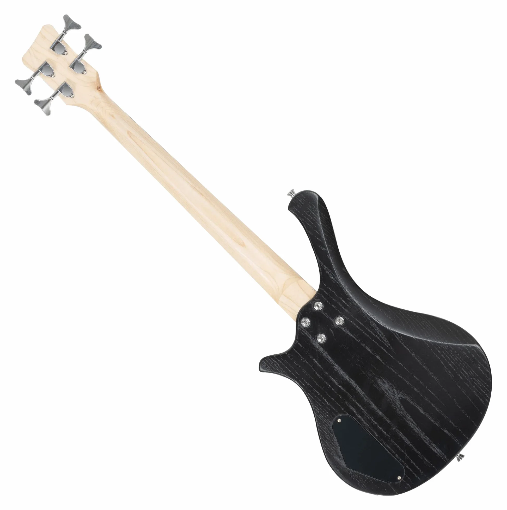 Rocktile TB-4 MBK Traveler Bajo Eléctrico - Bajo eléctrico de 4 cuerdas en formato de viaje - Cuerpo: Aliso, Mástil: Arce - Diapasón: Technical Ebony - 2 pastillas single coil - Negro mate
