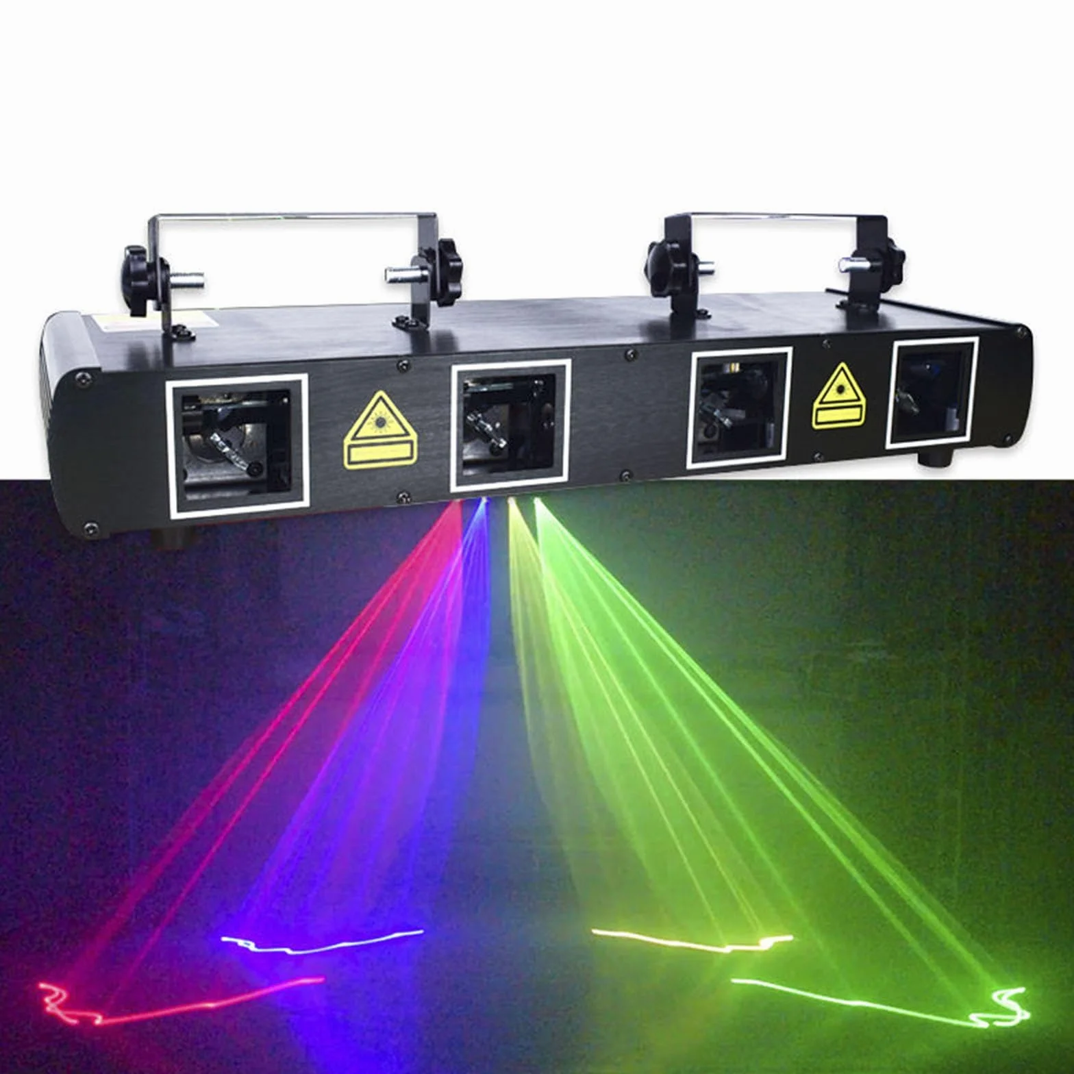 Luces de discoteca, luces LED RGBY de 4 lentes for DJ, luces de fiesta for escenario, activadas por sonido/DMX autopropulsadas/maestro-esclavo, 100 patrones/300 efectos, for cumpleaños, DJ, espectácul