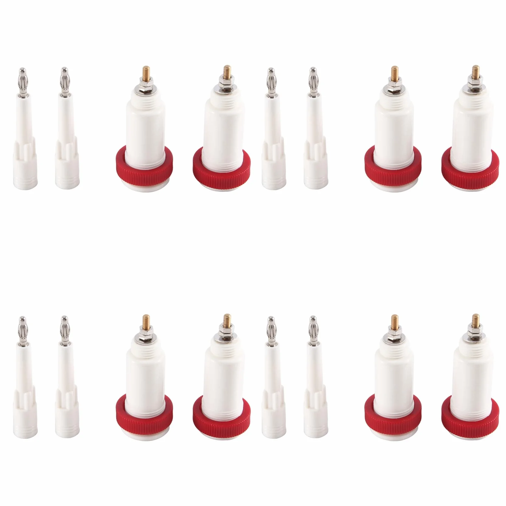 8 Pares Conectores Banana Cruzados de 4 mm 10Kv -30Kv Conector de Alto Voltaje Enchufe y Enchufe Instrumento de Prueba de Fuente de AlimentacióN
