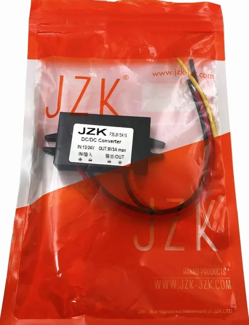 JZK Convertidor de corriente para coche 12V a 9V 3A DC/DC módulo convertidor de pato para teléfono, audio para coche, radio, pantalla LED