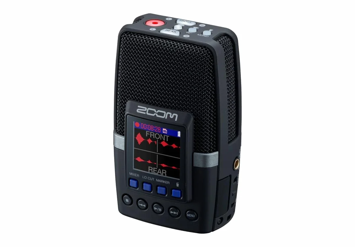 Zoom - H2essential - Grabador Estéreo Digital, Dictáfono, Grabador de Voz Audio Profesional de 4 Pistas con Pantalla LCD de 1,3'' y Puerto USB-C, Compatible con Mac, PC, Android e iOS, Batería de 20h
