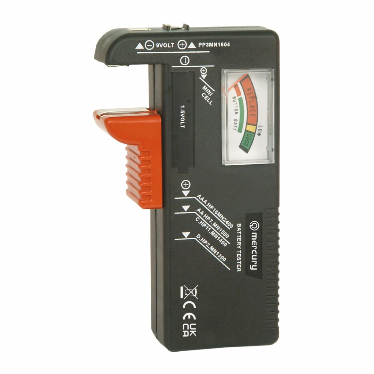 AirPromise Probador universal de batería para pilas AAA, AA, C, D y Botton, 1.5V, 9V, Comprobador de voltaje de batería para reciclar baterías (BT-168)