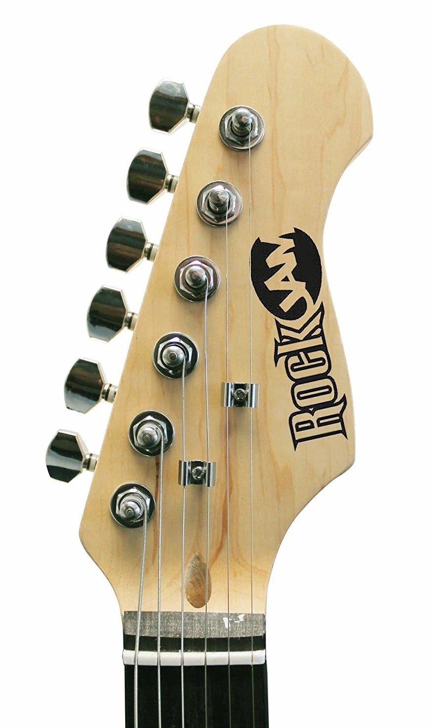 Kit de guitarra eléctrica RockJam de tamaño completo con amplificador de guitarra de 20 vatios, lecciones, correa, estuche, púas, trémolo, cuerdas de plomo y de repuesto - Explosión Azul