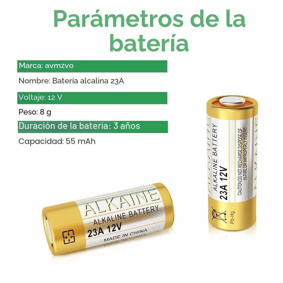 Pilas alcalinas A23S MN21/23 L1028 12 V, 23 A, 5 unidades