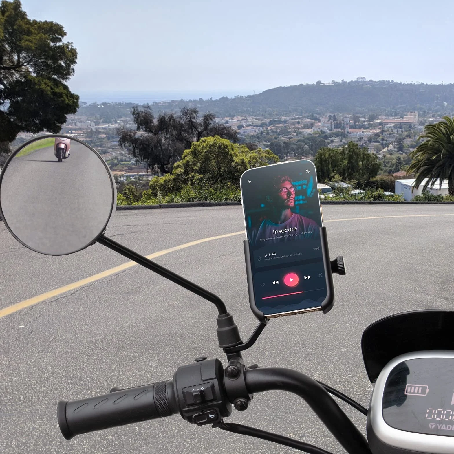 Soporte Móvil Moto para Espejo Retrovisor 360 Rotación
