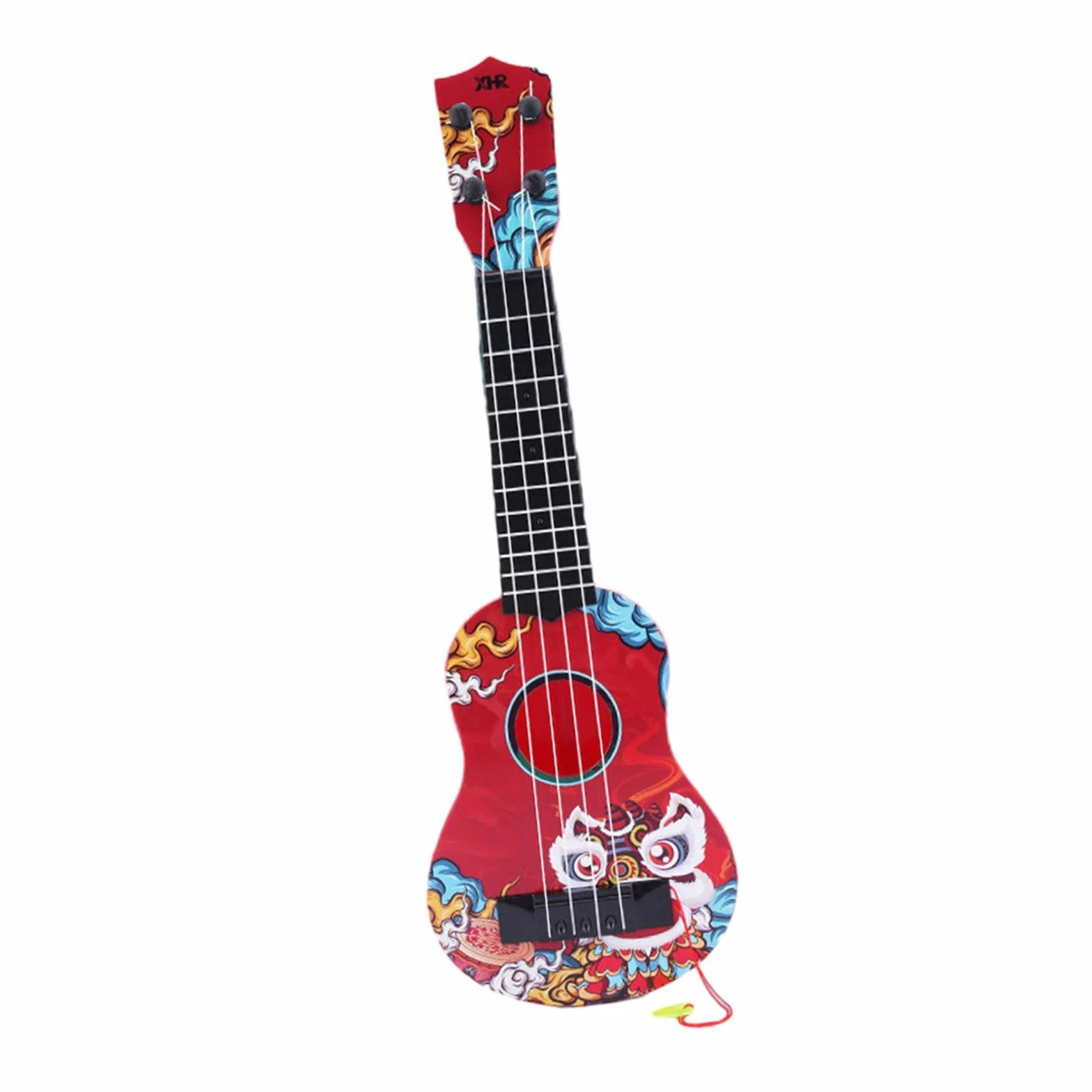Ukelele Infantil, Juguete Musical, Instrumento de Cuatro Cuerdas, Material Didáctico para Niños Pequeños, Afinable, Compacto, Portátil, Perfecto para, Rojo