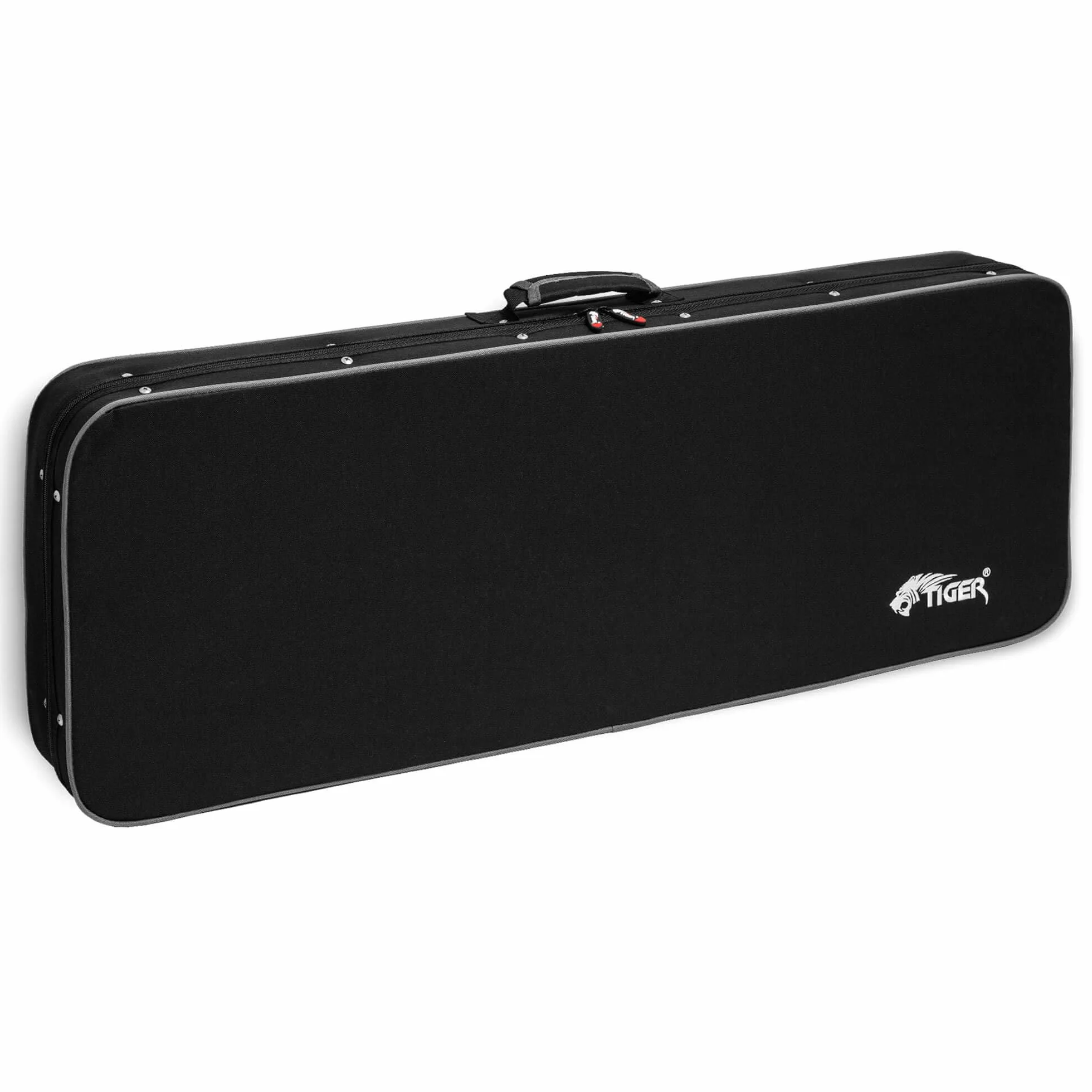 Tiger Funda rígida Espuma Guitarra eléctrica 39" | Espuma moldeada, doble almacenamiento, exterior Oxford 600D resistente, asa cómoda para transporte seguro