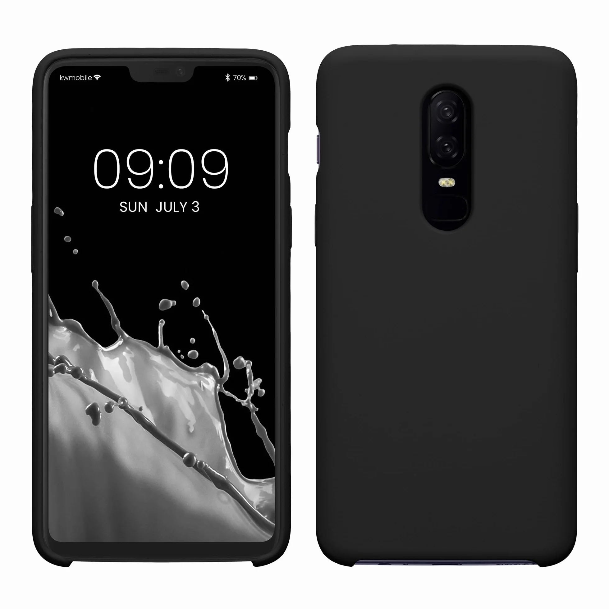 kwmobile Carcasa Compatible con OnePlus 6 Funda - Case TPU y Silicona antigolpes - Negro Mate