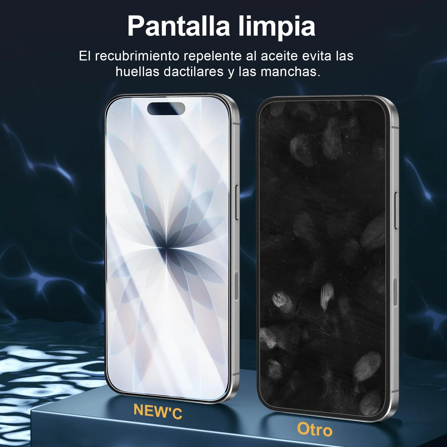 NEW'C 2 x Protector Pantalla para iPhone 17 (6,3 Pulgadas) y 2 x Protector Pantalla Protector de Lente de Cámara - Cristal Templado - Ultra Resistente - Herramienta de instalación fácil incluida