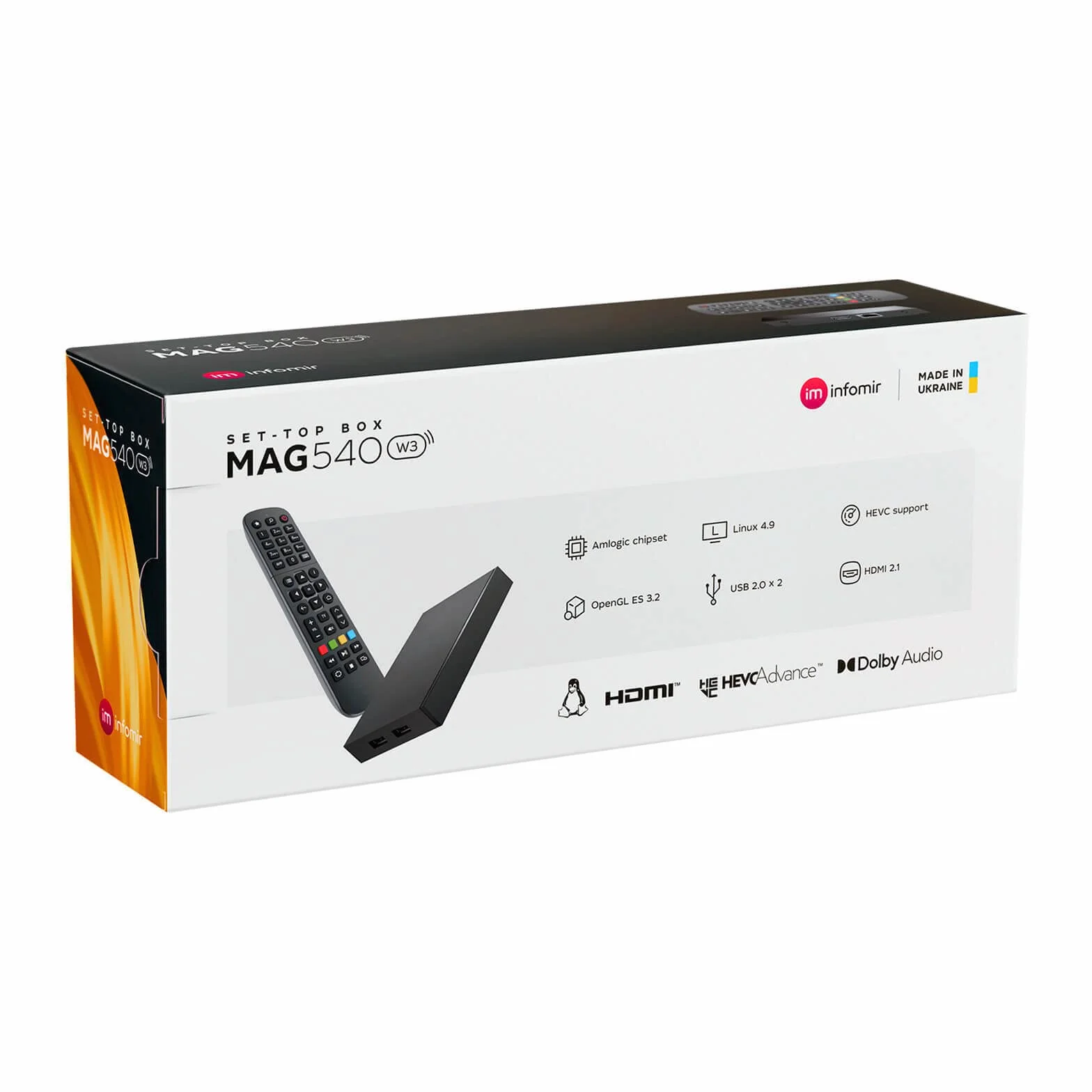 Infomir MAG540w3 IPTV Set Top Box 4K UHD HDMI 2.1 HEVC H.265 Arm Cortex-A35 Wi-Fi Linux