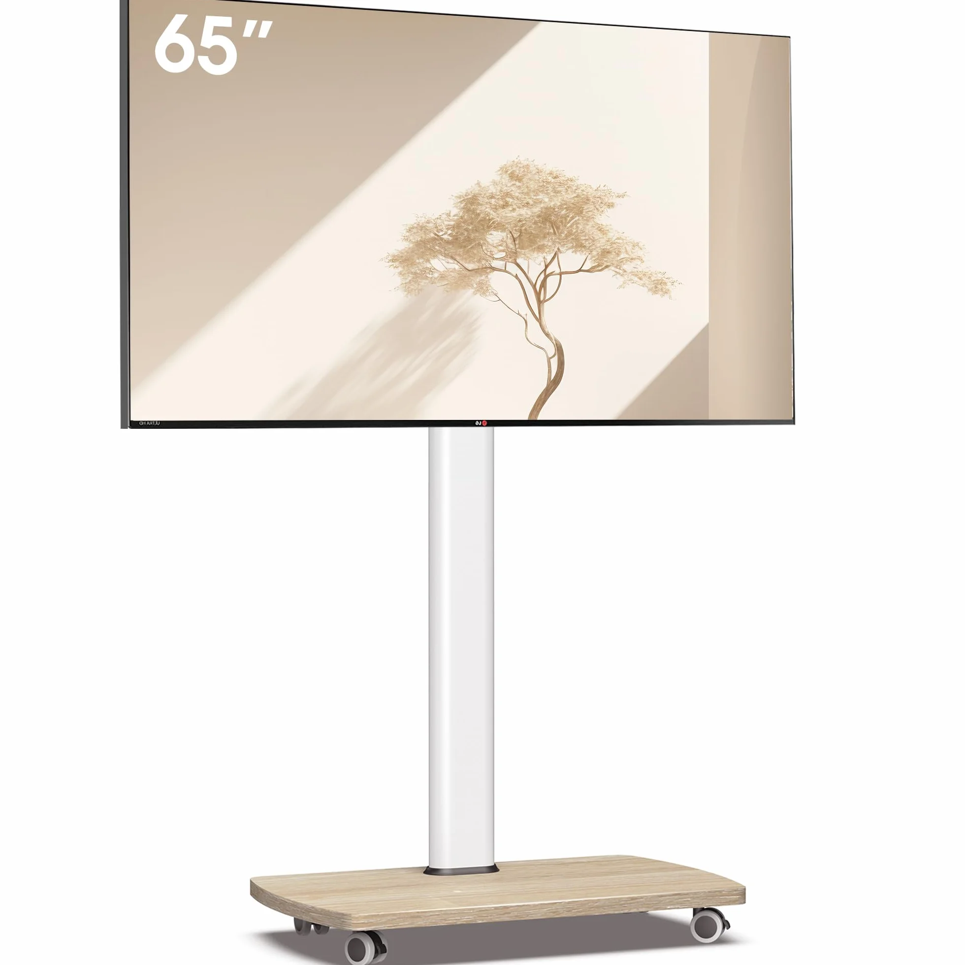 AOKCOS Soporte de TV con Rueda 32-65" Giratorio Altura Regulable VESA 400x400mm 40kg