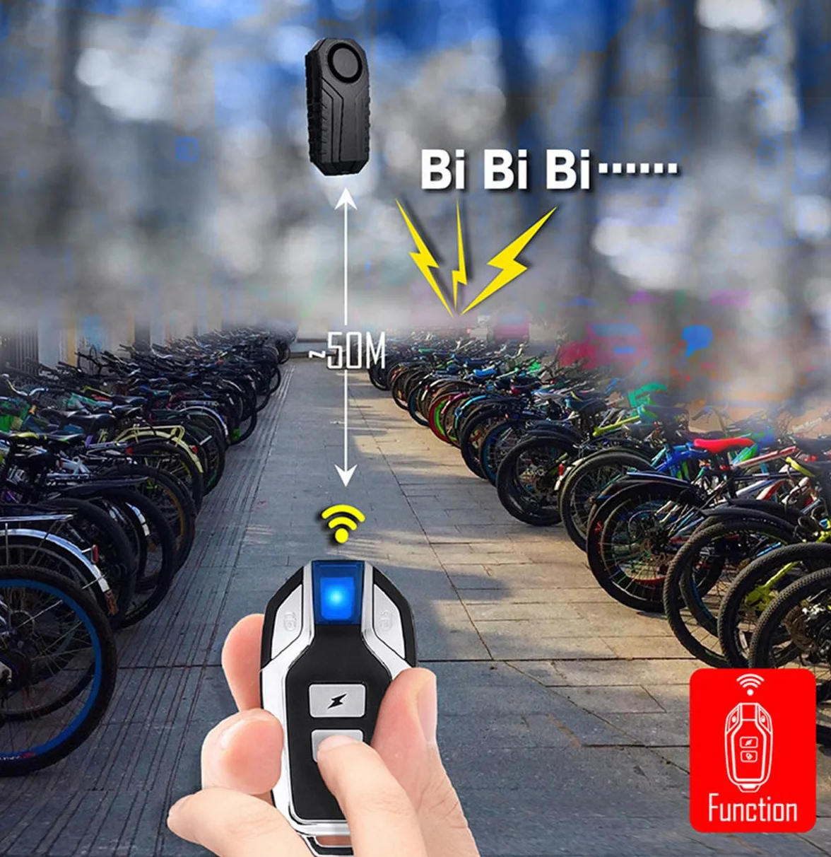 Alarma de Bicicleta Actualizada Sensor de Movimiento de Vibración Inalámbrico a Prueba de Agua Antirrobo 113dB con Control Remoto para Bicicletas Motocicletas Coche Scooter Vehículos