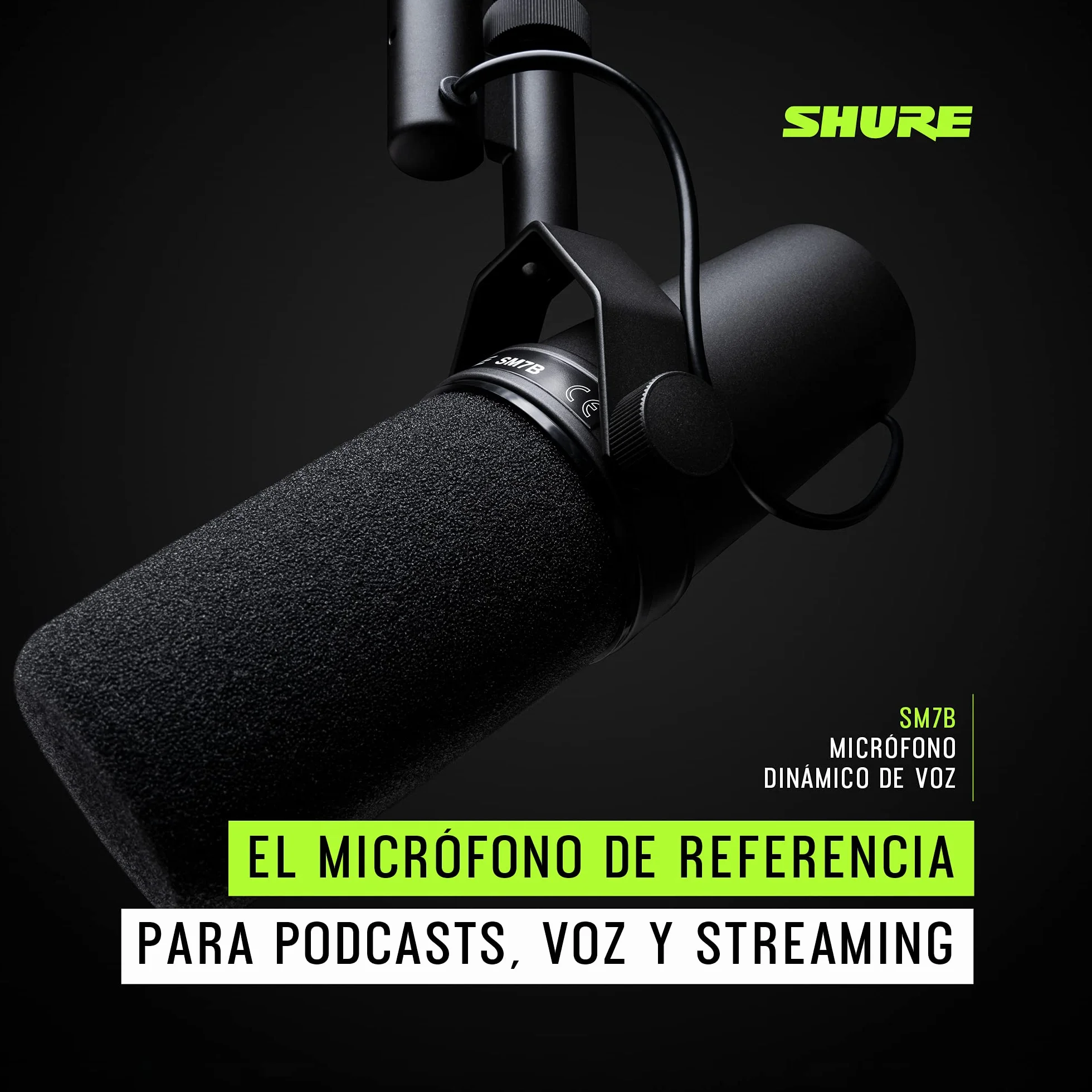 Shure SM7B - Micrófono dinámico cardioide, Proporciona un Sonido cálido para radiodifusión, podcasts y grabación