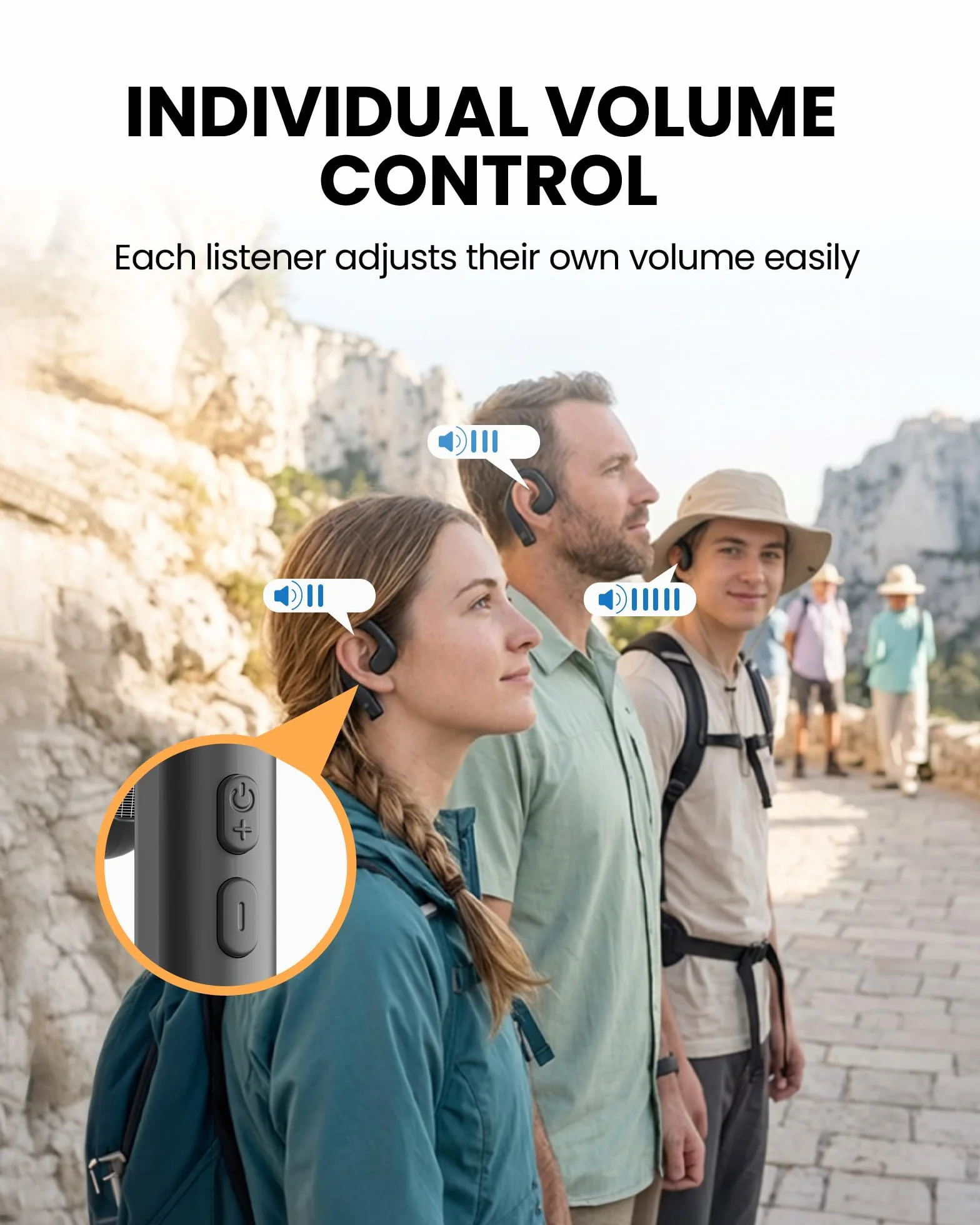 Avantree AudiTour – Sistema de guía turística inalámbrico con 10 Auriculares Open-Ear, Sistema de Audio fácil de Usar para museos y visitas guiadas, Grupos pequeños, Escucha asistida