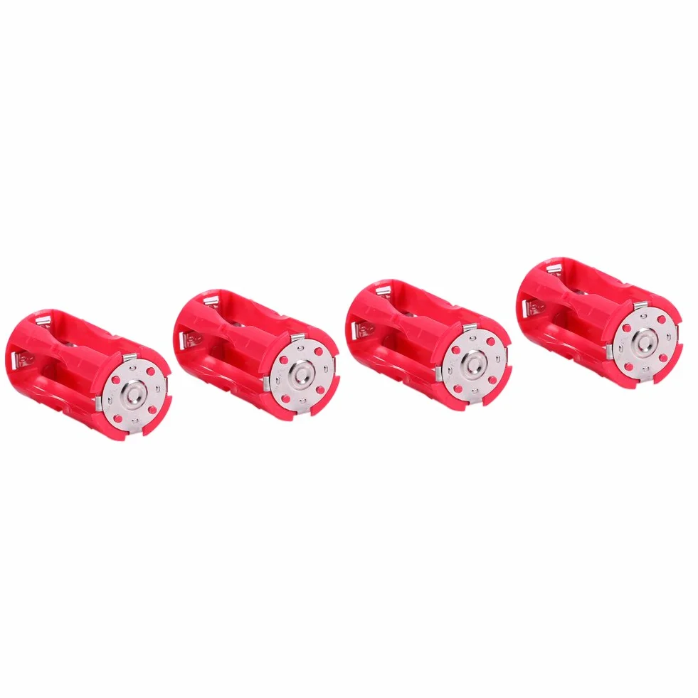 Mugast 4pcs AAA auf C Batterie Adapter,4 Stücke AAA zu Größe C Parallel Akku Konverter Adapter,Umweltfreundlich Battery Converter Batteriehalter Box für Elektronik-/Notfallsituationen Rot