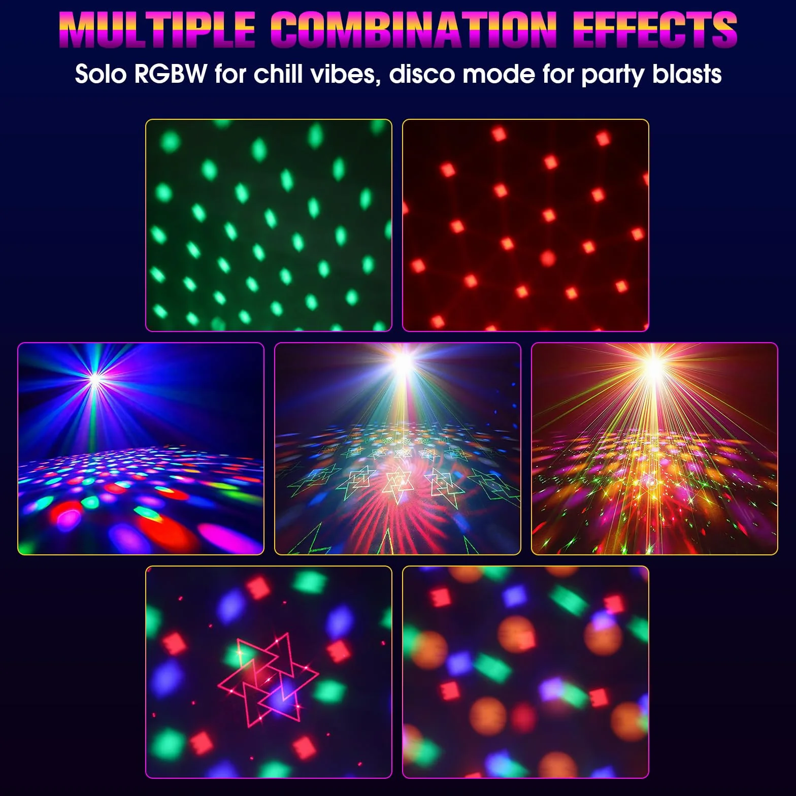 Juego de luces para noche 6 en 1 con trípode y mando a distancia, juegos de luces dj LED portátiles para fiestas, DJ, fiestas, escenas y eventos en casa