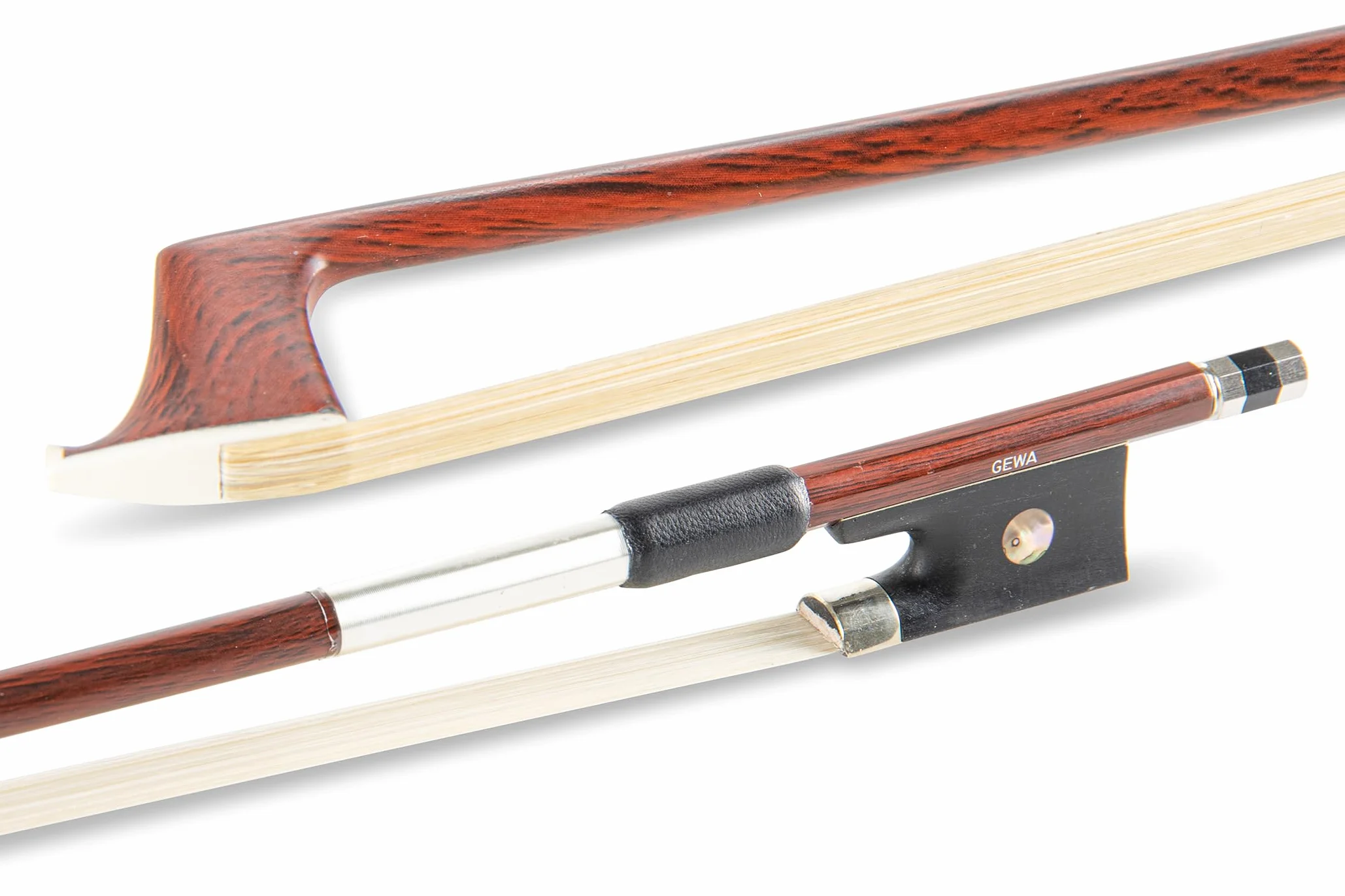 GEWA Arco de Violín Carbon Student 4/4 - Apariencia de Madera Marrón Oscuro - Talón de Ébano - Crin Natural