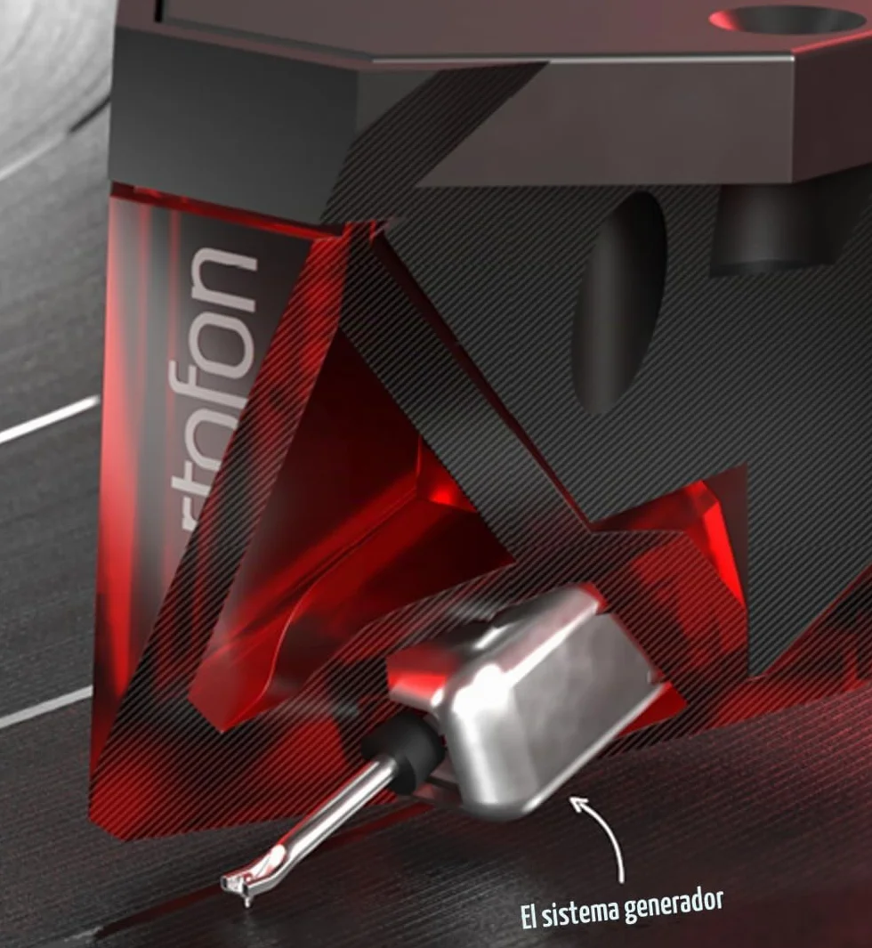 Ortofon 2M Red Cápsula de imán móvil premontado en SH-4 Black | rojo/negro