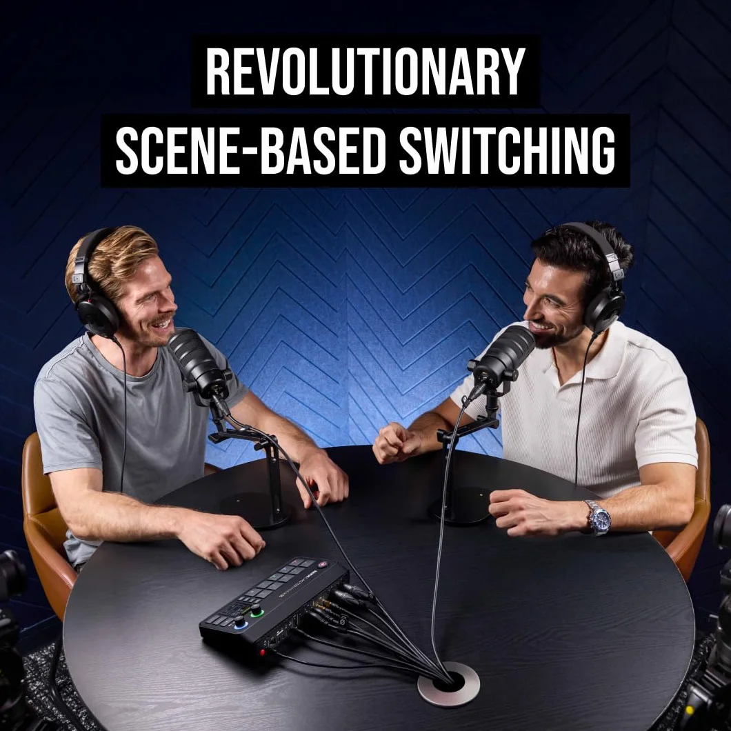 RØDE RØDECaster Video S – Conmutador de vídeo para podcasts y Interfaz de Audio – Multicámara, 4 entradas de Video (HDMI y USB), 1080p60, Escenas de múltiples Fuentes