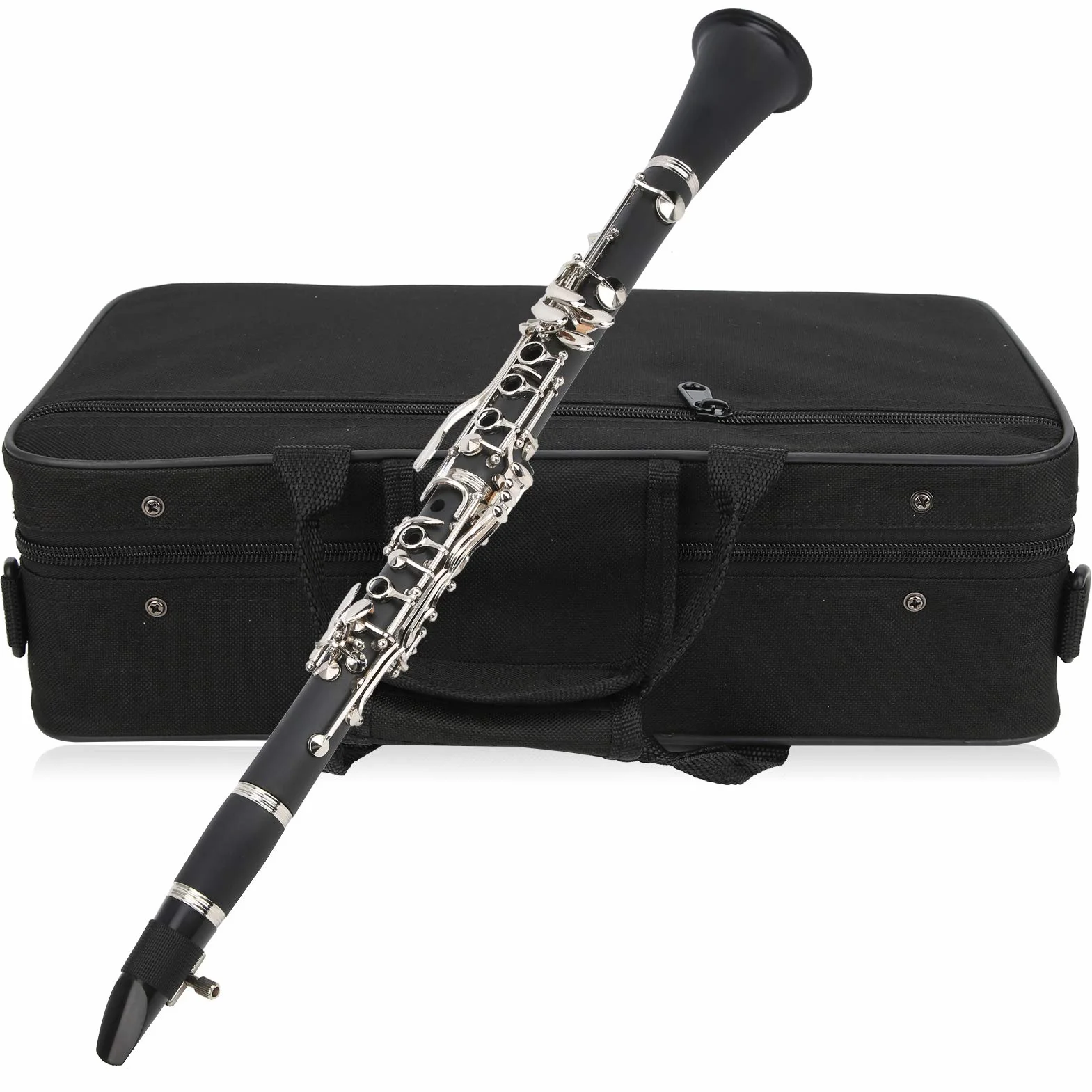 Instrumento Musical BB Key Clarinet Professional para Estudiantes para Principiantes en Clarinete(Black)