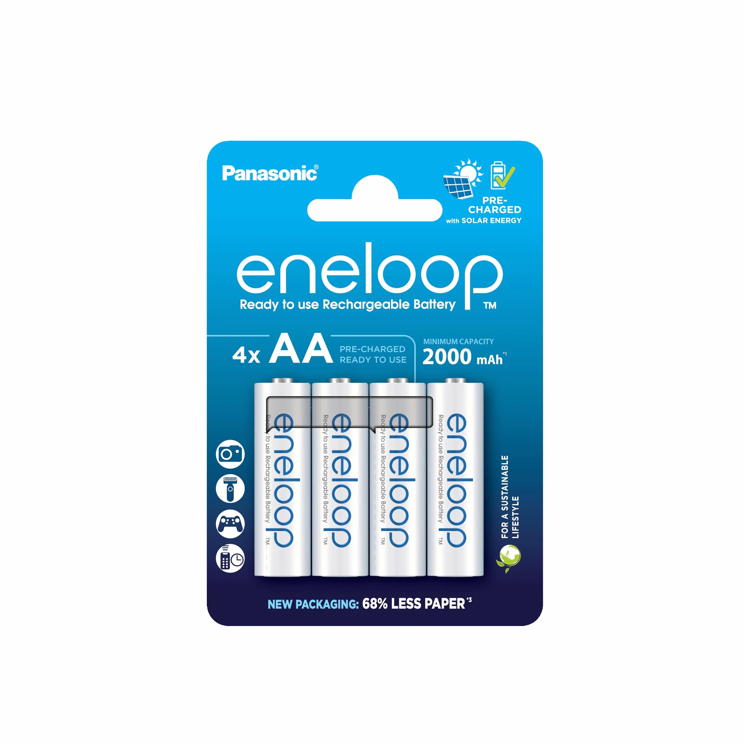 eneloop Pilas Recargables AA/Mignon 2000 mAh Ni-MH Paquete de 4