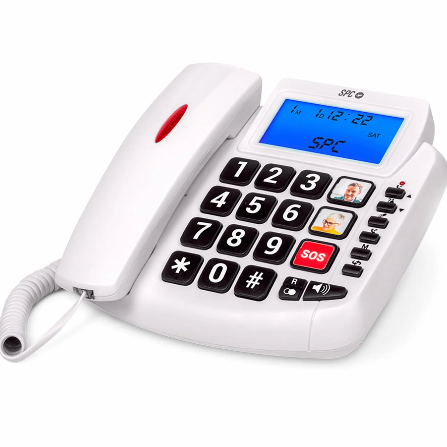 SPC Comfort Volume 2 Teléfono Fijo Teclas Grandes Mayores Amplificador Volumen 3 Memorias Directas Identificador Llamadas Azul