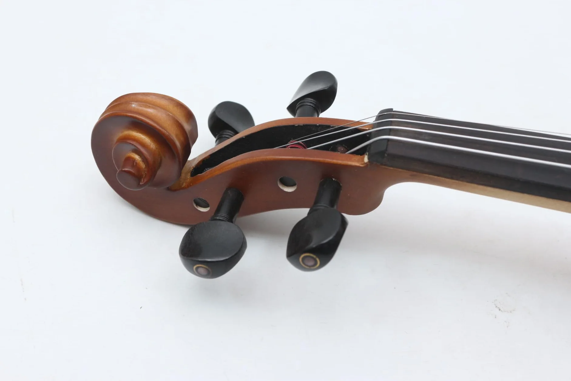 Generic - Viola negra de 16 pulgadas (16 pulgadas), color negro, madera de abeto, accesorios de ébano, con lazo para viola (café)
