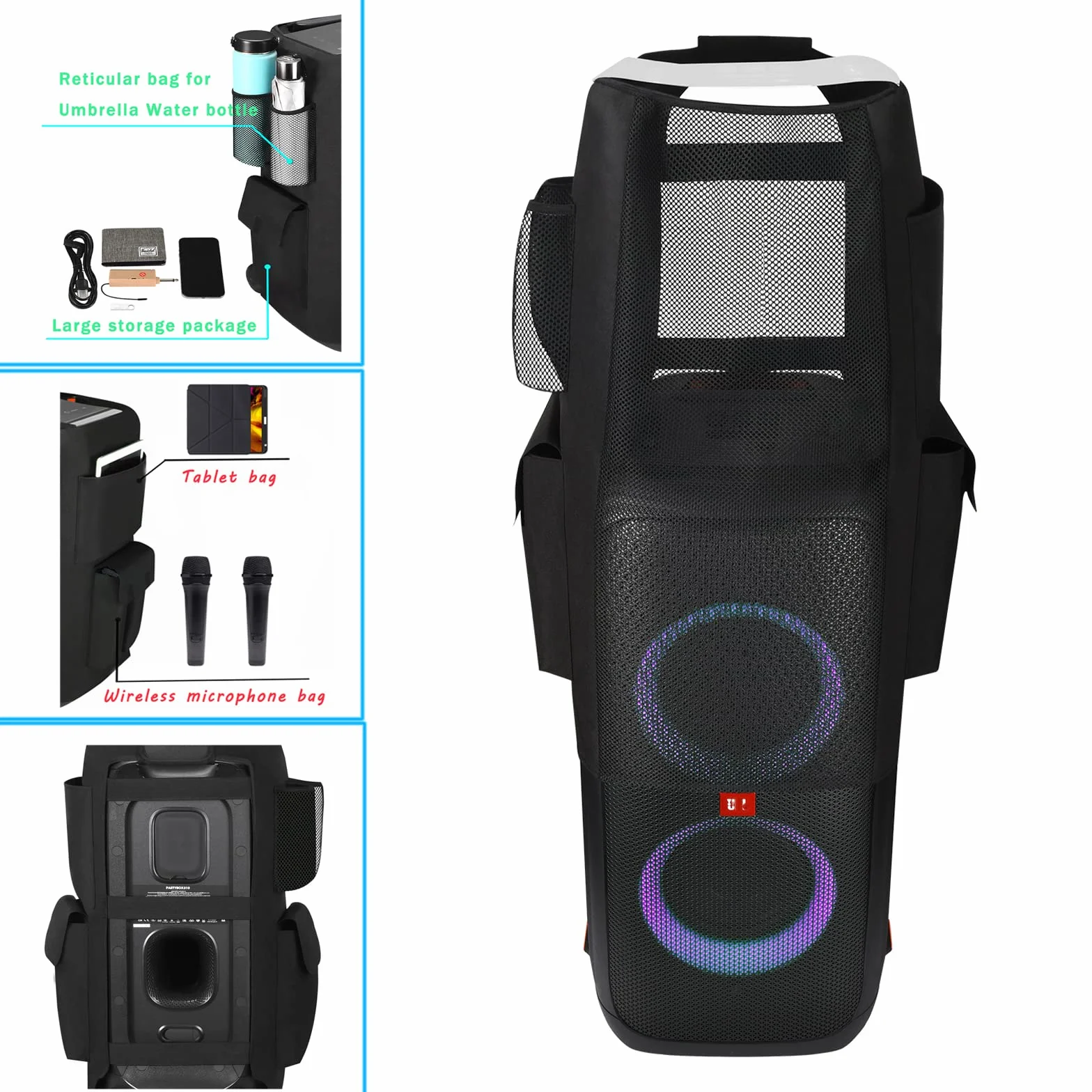 Estuche para JBL PartyBox 310 - Altavoz portátil para Fiestas, PartyBox 310 Accesorios Funda Protectora portátil Funda de Almacenamiento Suave para el Polvo (Negro)