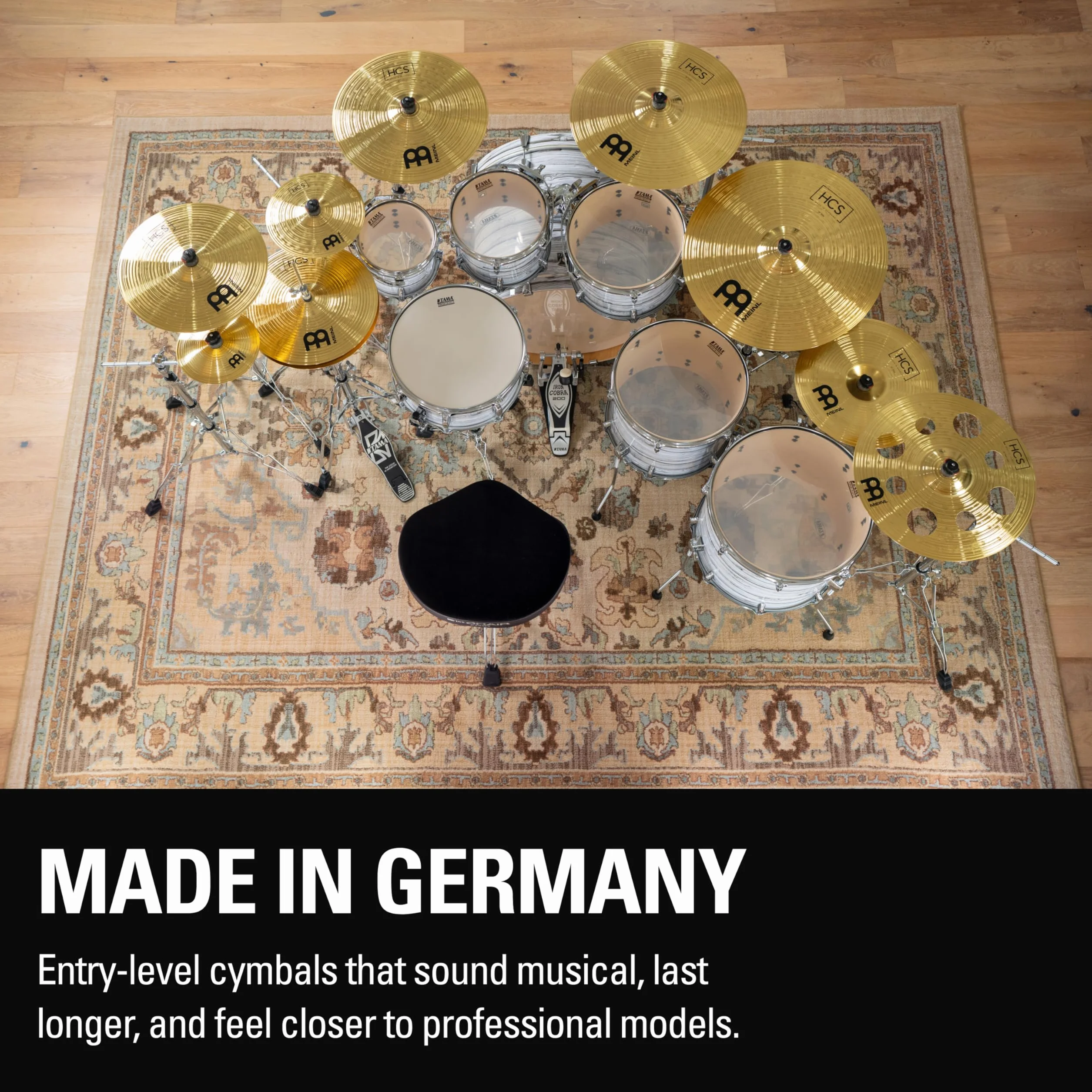 Meinl Cymbals HCS Plato Trash China de 18 pulgadas (45,72cm) con Agujeros – Platillos de Batería – Latón, Acabado Tradicional (HCS18TRCH)